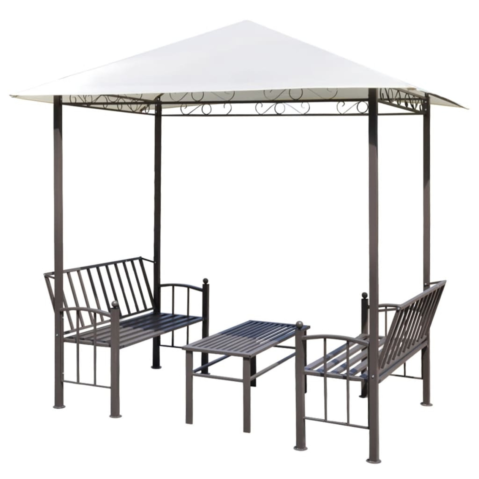 moobody Gazebo Canopy with Table and Benches Set Steel Frame for Patio, BBQ, Party, Camping Trip, Festival Events 8.2ft x 4.9ft x 7.9ft (L x W x H)