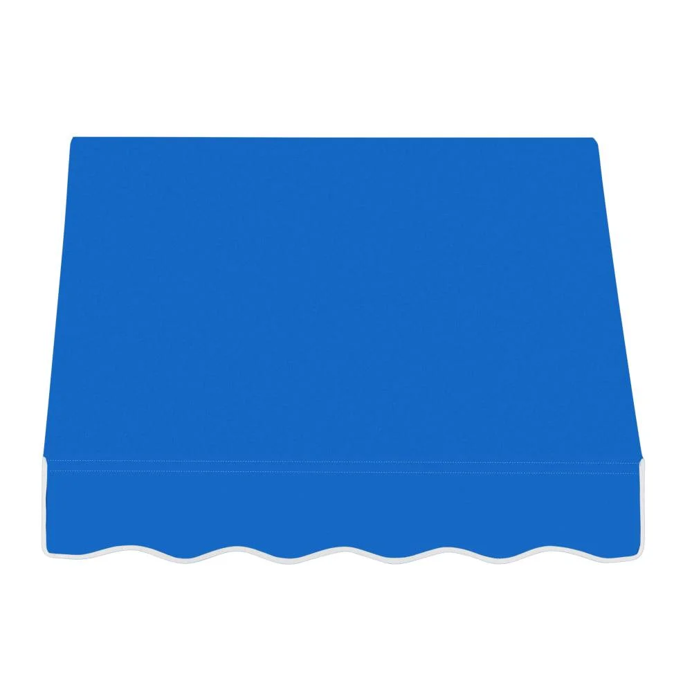 Awntech 3.375 ft Dallas Retro Fixed Awning Acrylic Fabric, Bright Blue