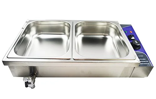 Techtongda 2 Pot 110V Food Warmer Steam Cooking Warming Equipment Home Restaurant Steam Table