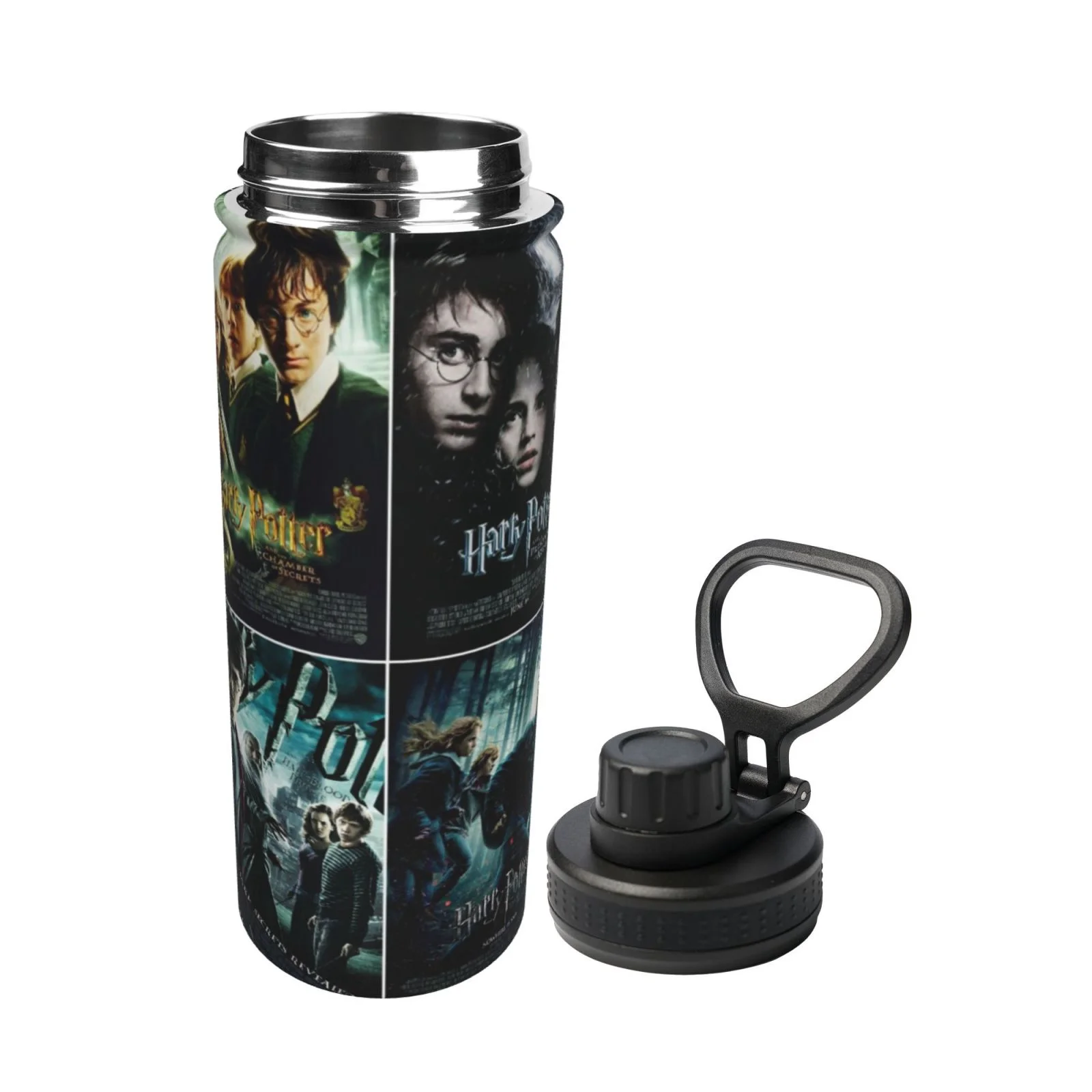 Harry Potter Pattern Sports Insulated Water Bottles Kettle Stainless Steel Portable Cup18OZ For Travel Gym School