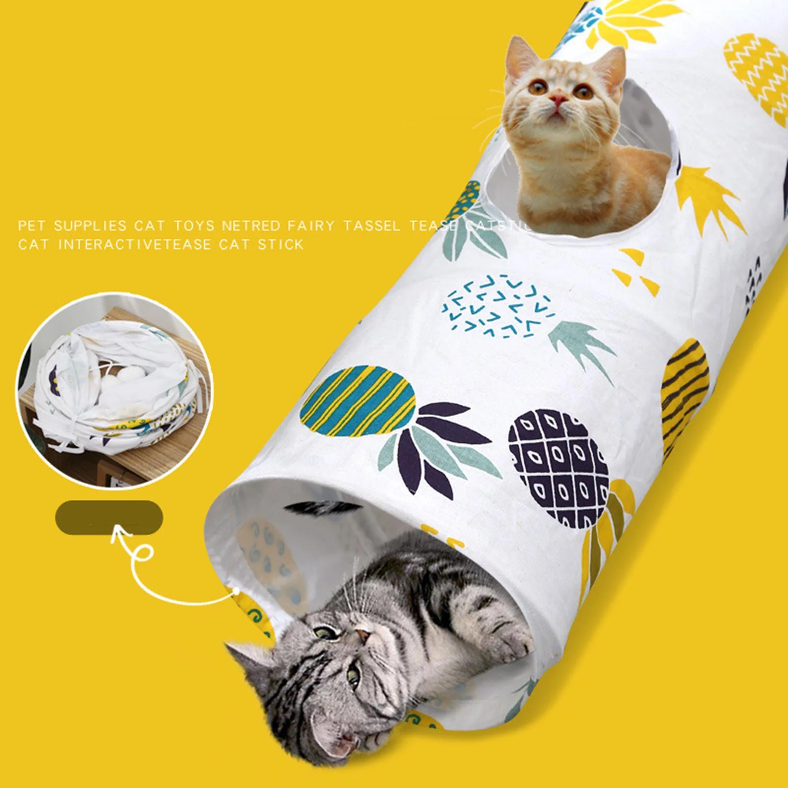 Cat Tunnel Folded Portable Cat Passage Tent for Rabbit Small Animals Kittens