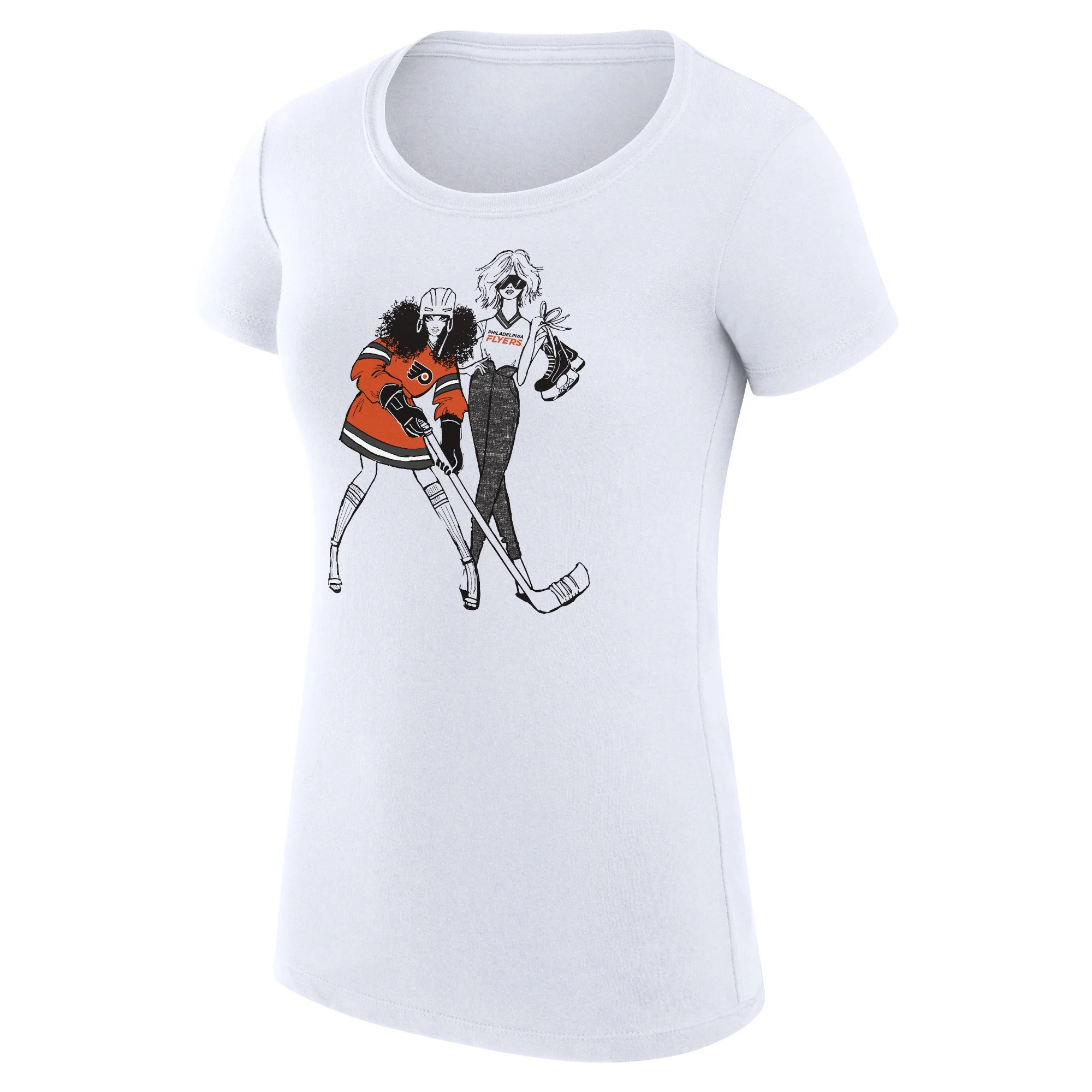 Women's G-III 4Her by Carl Banks White Philadelphia Flyers Hockey Girls Fitted T-Shirt
