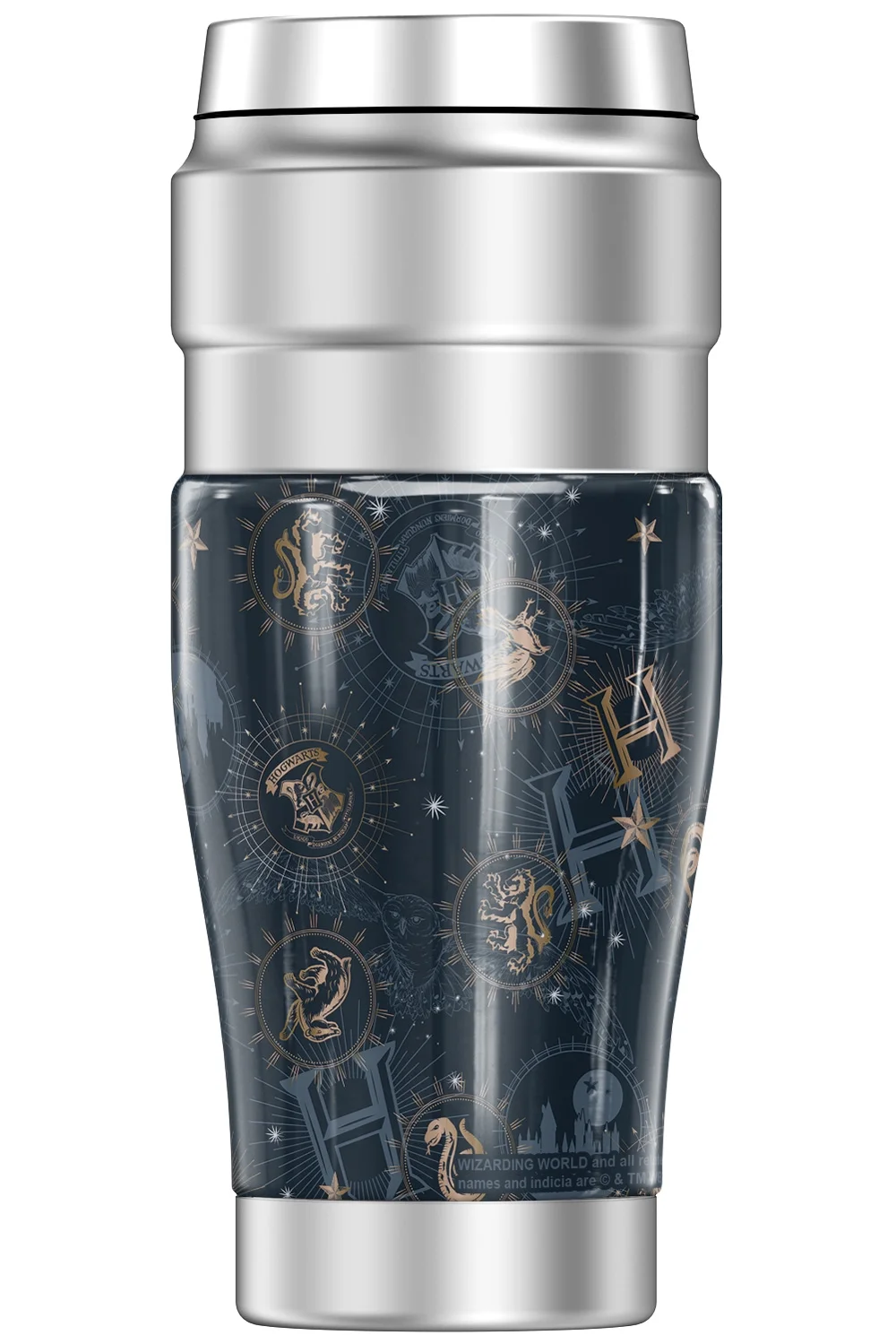 Harry Potter Celestial Hogwarts Pattern THERMOS STAINLESS KING Stainless Steel Travel Tumbler, Vacuum insulated & Double Wall, 16oz