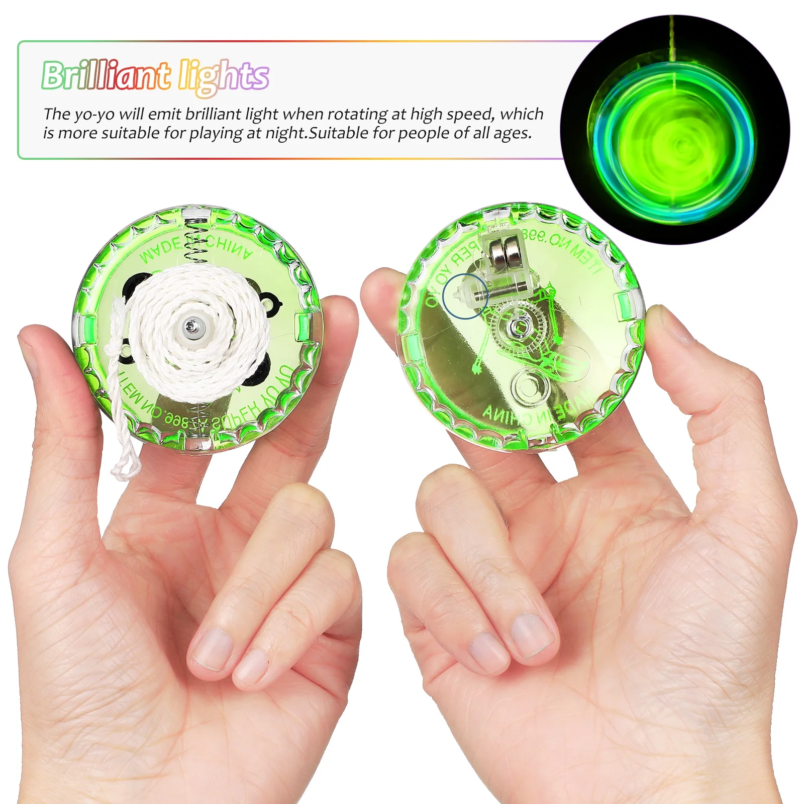 10 Pcs Fun Toys Funny Yo-yo Mixed Colors Children’s Childrens for Kids Light up Balls Party Favors Prize Plastic