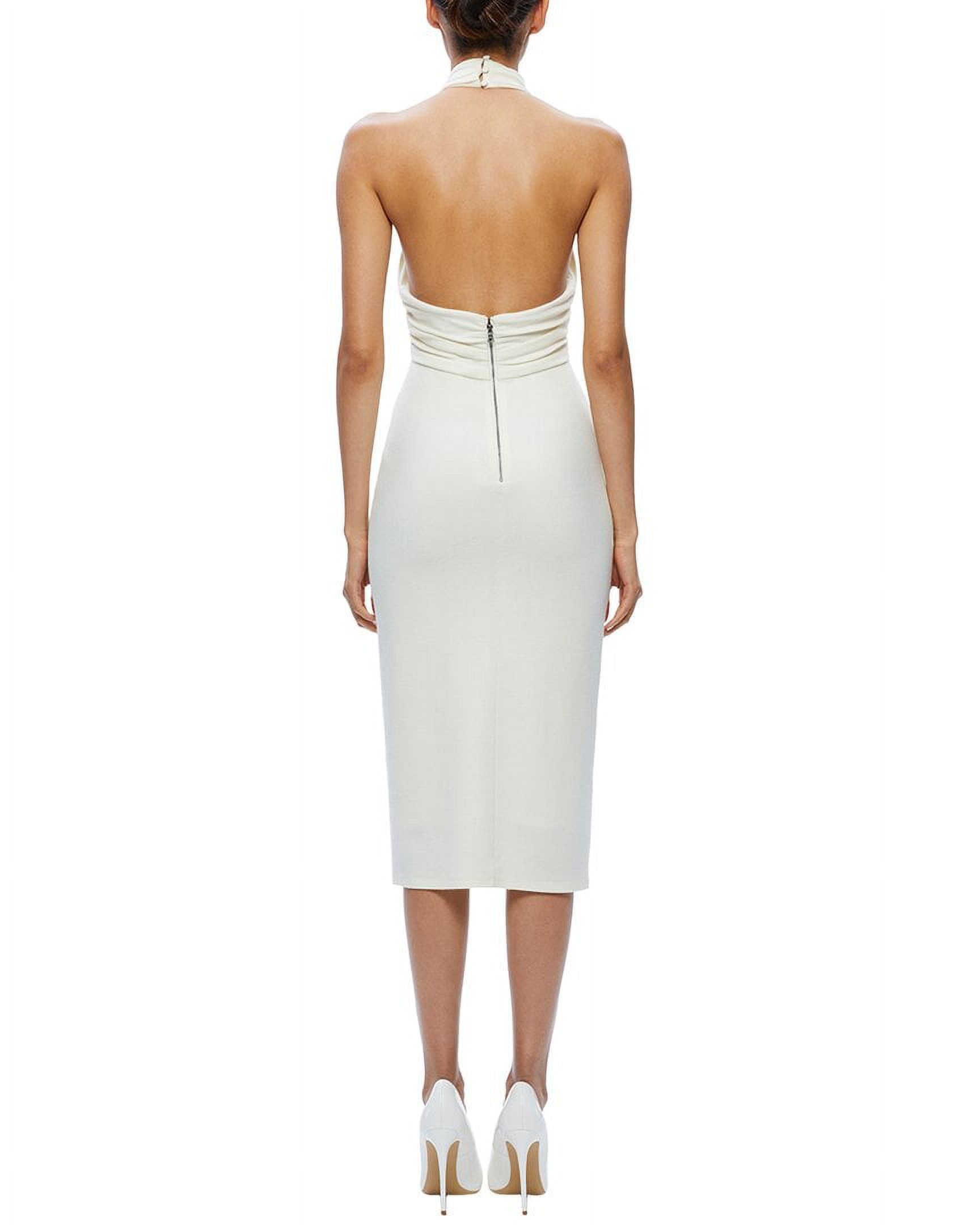 alice + olivia womens  Suellen Twist Neck Wool Midi Dress, 2