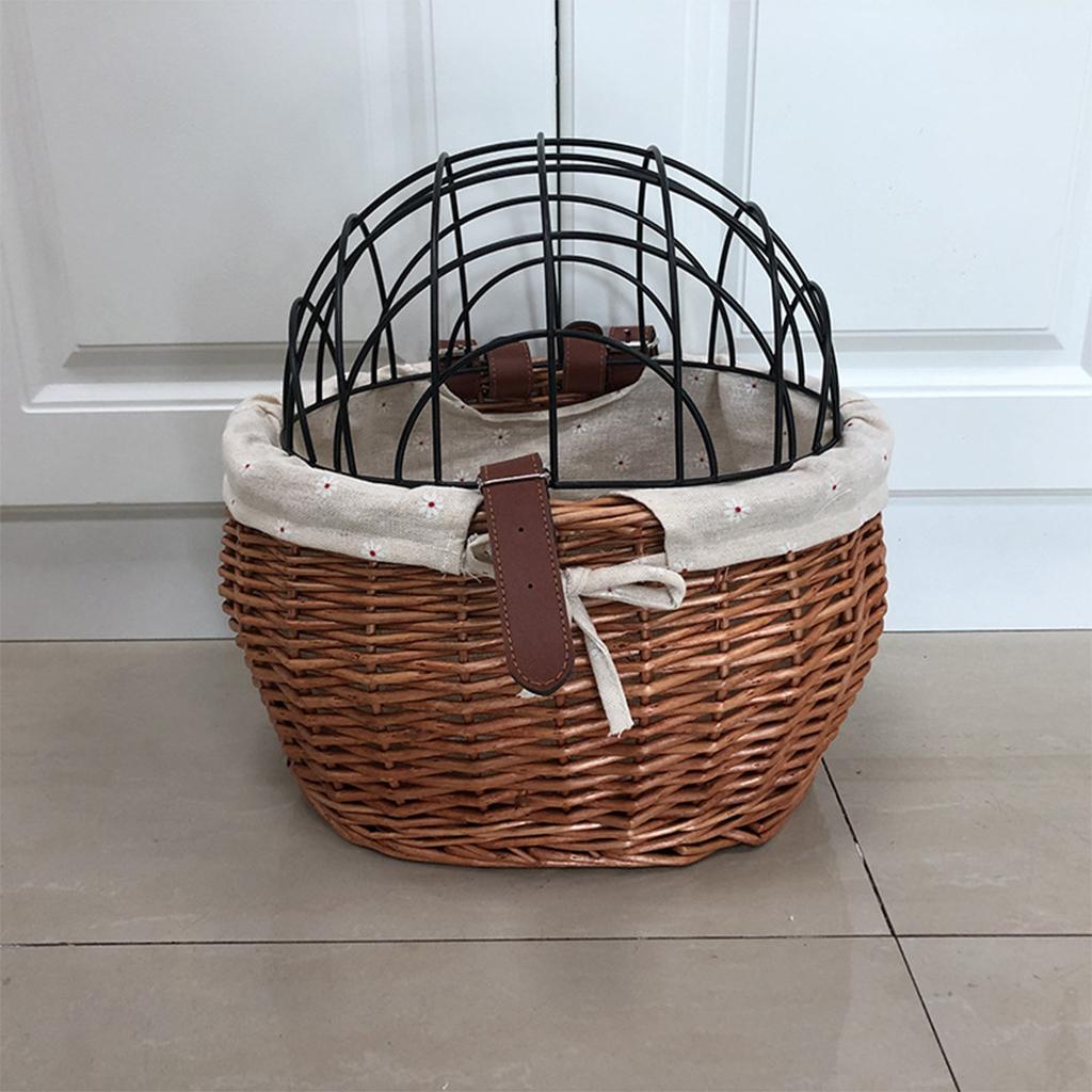 Bike Basket Wicker Front Handlebar Pet Carrier Shopping Basket