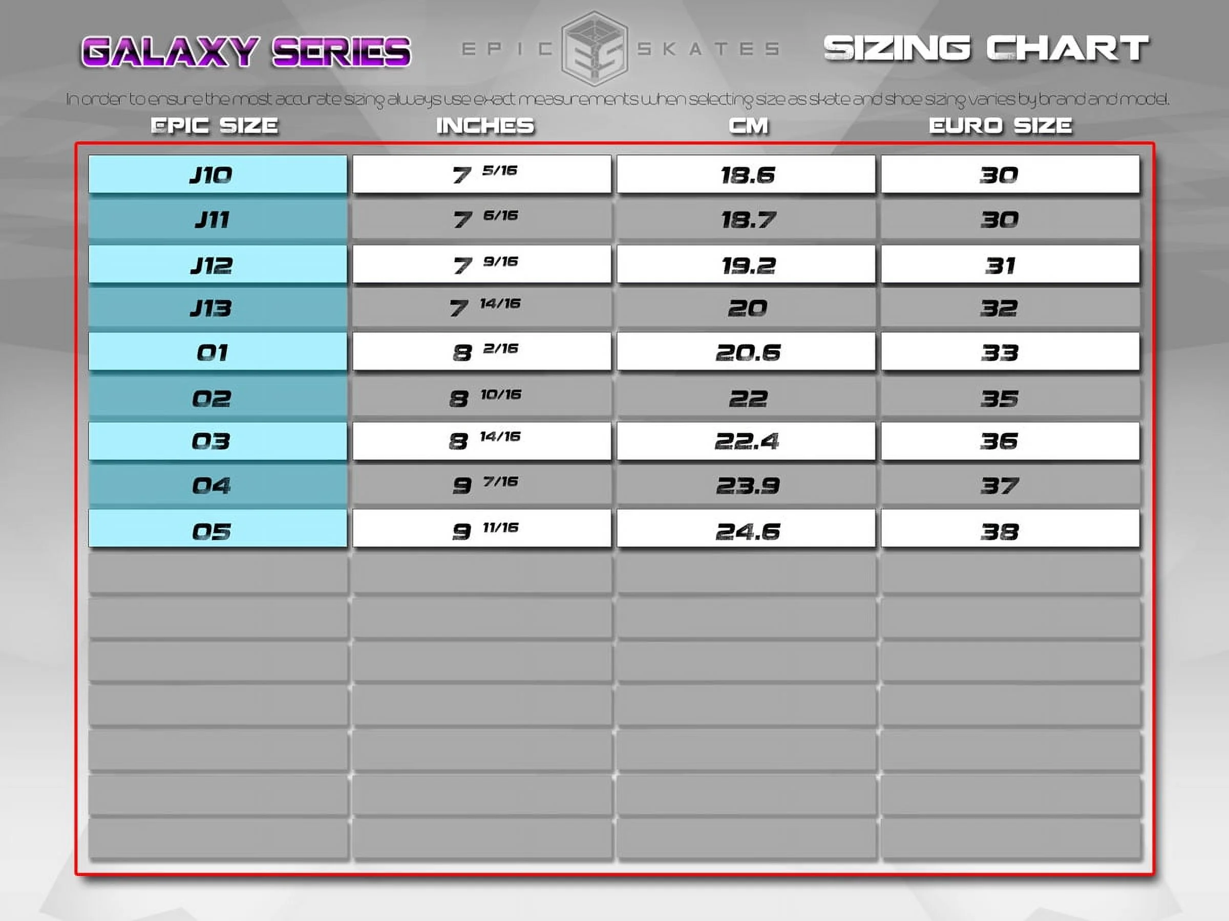 Epic Galaxy Elite Black Quad Roller Skates Package - Size 5