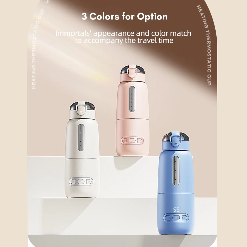 Aibecy Portable Warmer for Formula 300ml Capacity Precise Control Built-in Battery Wireless Instant Warmer Electric Kettle for Car Travel Outdoor