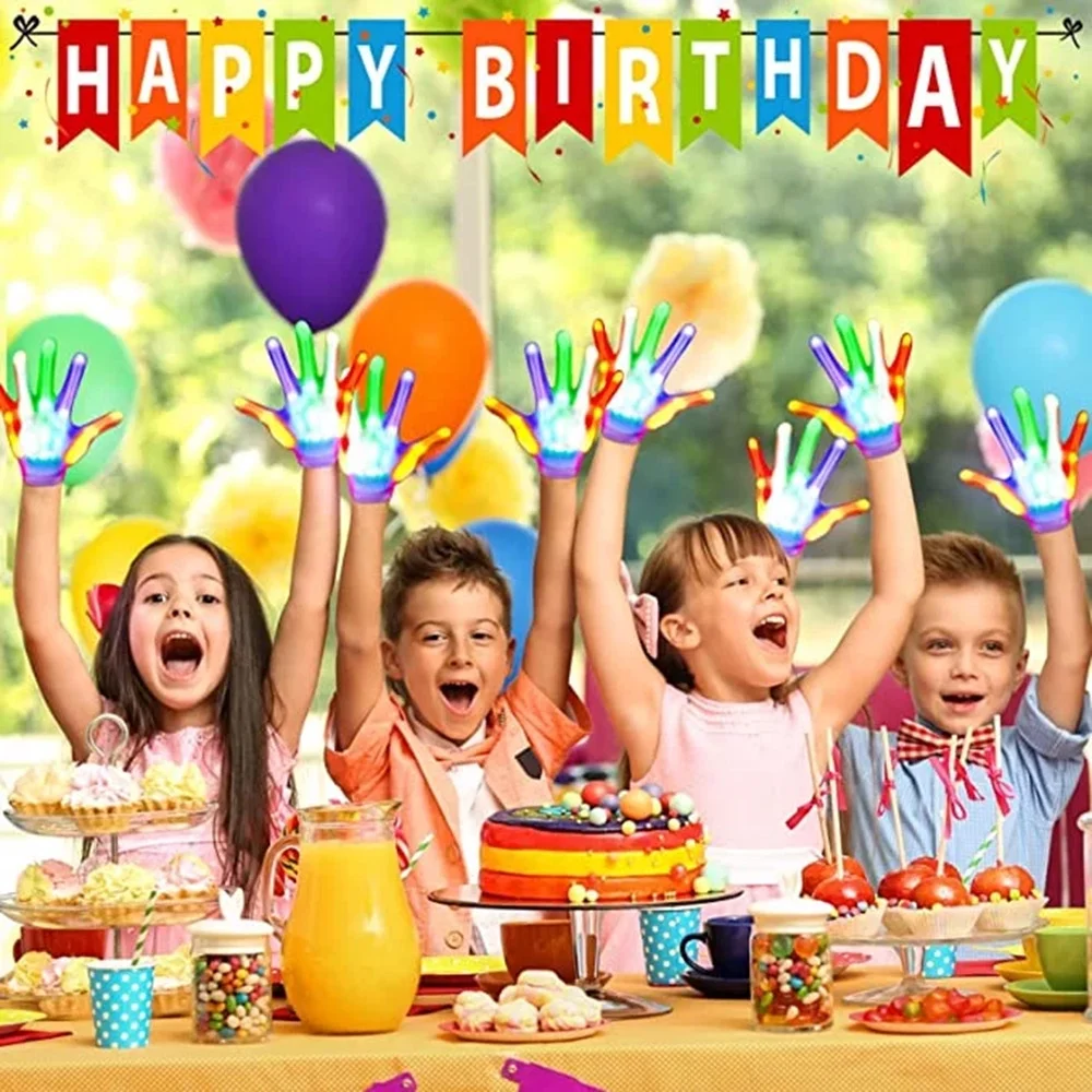 Chok 1 Pair Cool Toys LED Gloves, Boy Toys Age 8-10 Years Old with 6 Flashing Mode, Fun Toys Gift for 3 4 5 6 7 8 9 10 11 12 Year Old Girls Boys