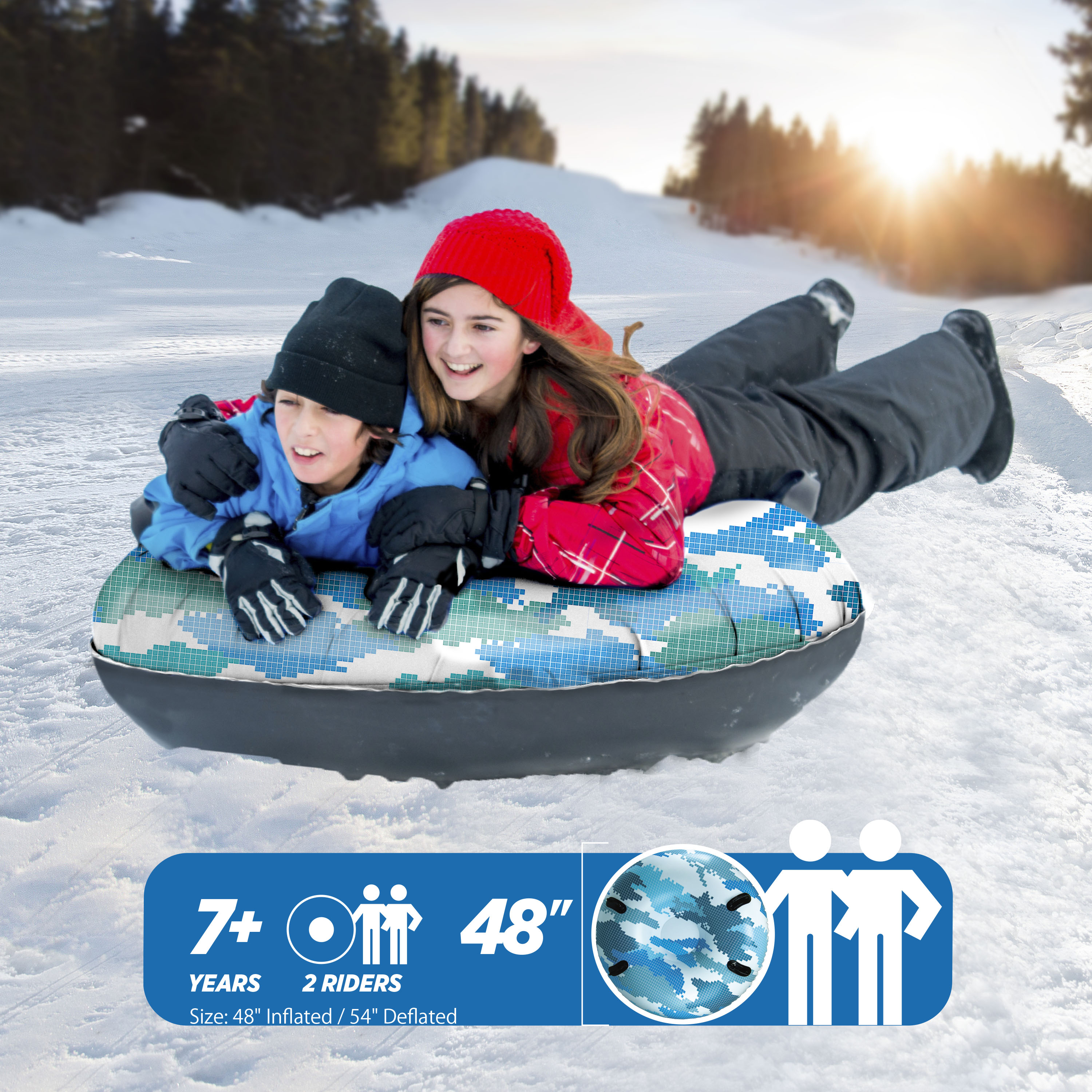 Mega Blue Camo Snow Tube - 48