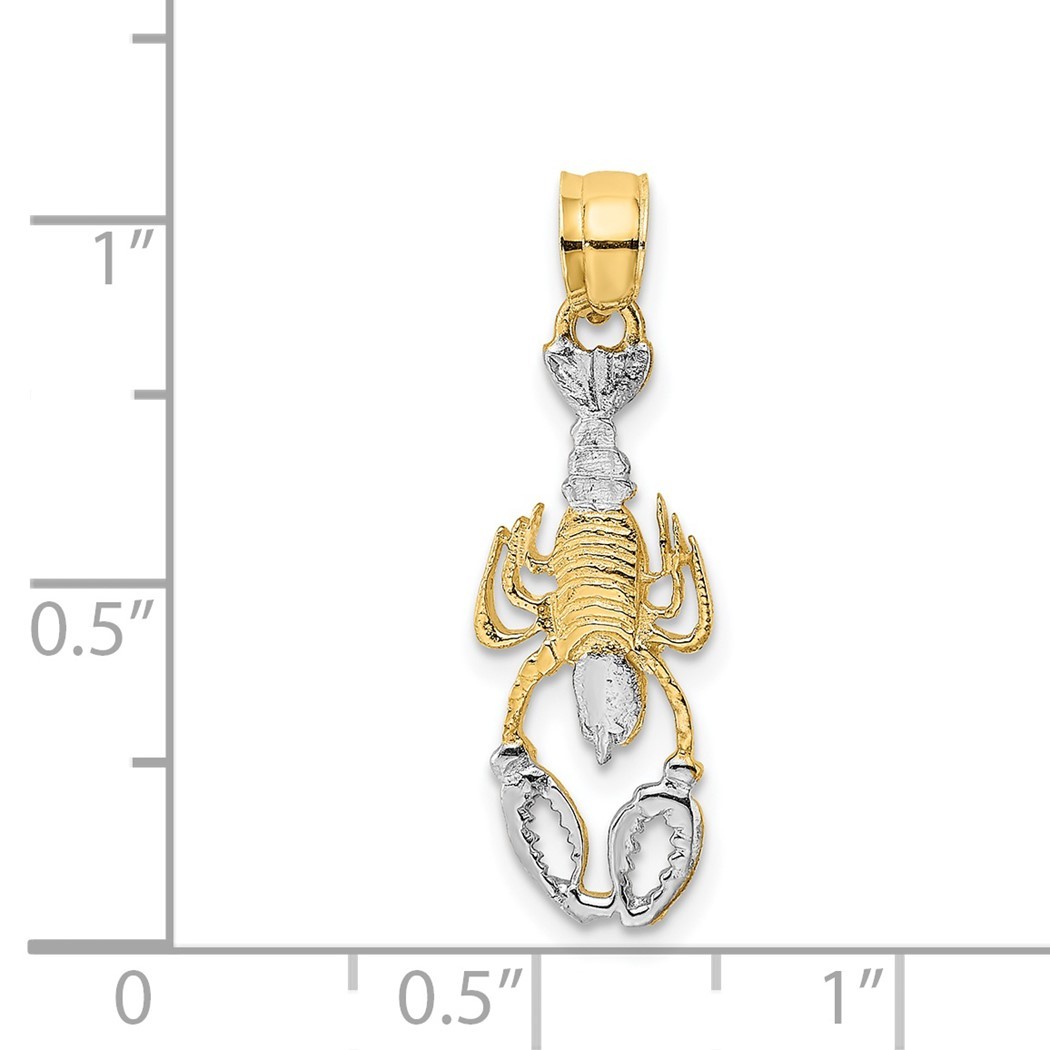 14k Two Tone Solid Polished Gold Lobster Pendant Necklace Measures 25x8.2mm Wide 1.3mm Thick Jewelry Gifts for Women