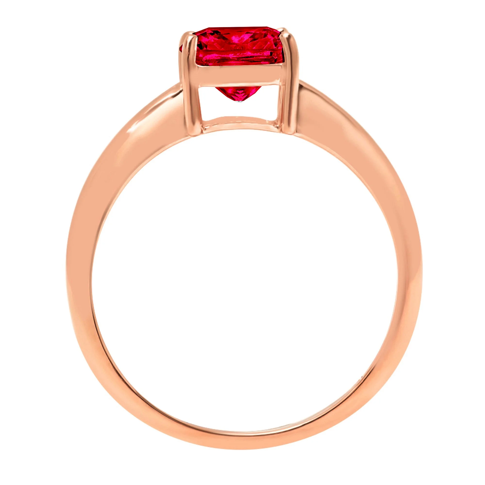 1.5ct cushion cut red simulated ruby 14k rose gold anniversary engagement ring size 10.5