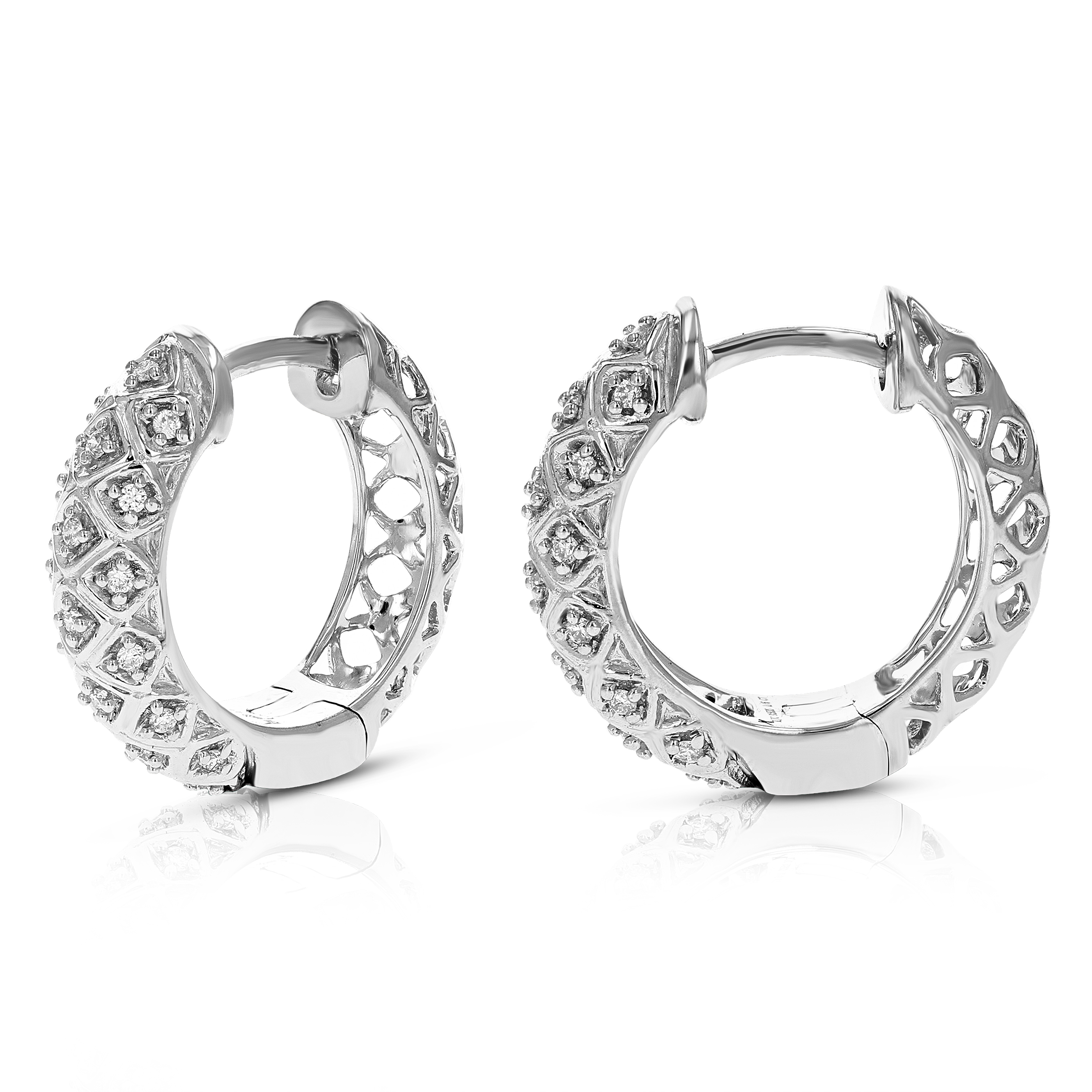 Vir Jewels 1/6 CTTW Lab Grown Diamond Hoop Earrings 925 Sterling Silver Prong 2/3 Inch
