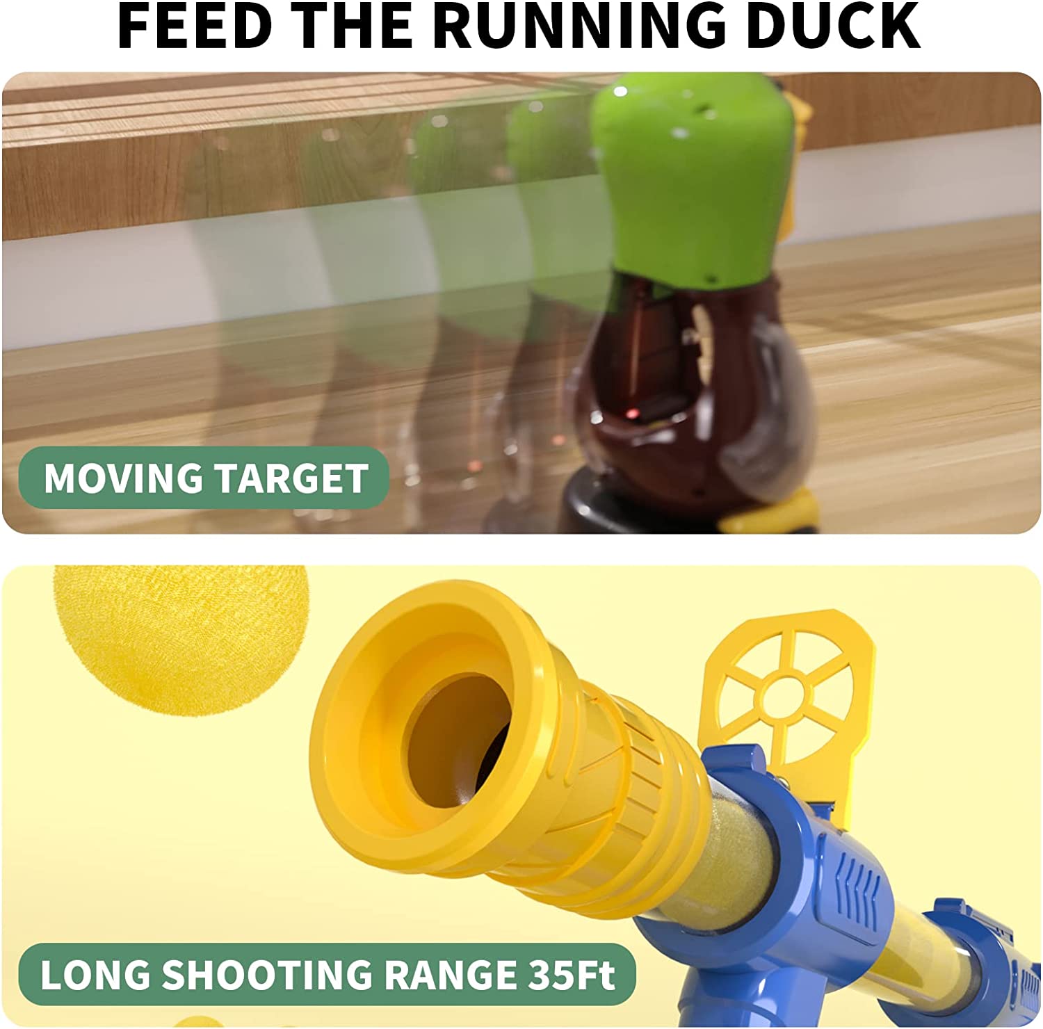 Duck Shooting Toys for Kids 3-5 Years, Toy with Electric Movable Target, Interactive Competition Game Gift for Boys and Girls