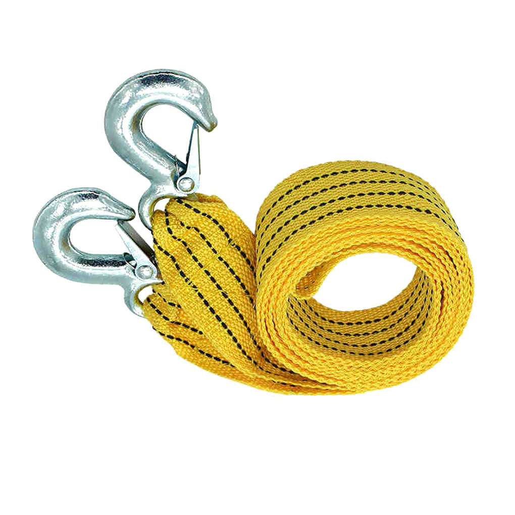 2 Anti Slipping Hooks Heavy Duty Car Tow Cable 3 Ton 6 Ton Emergency Trailer Rope Vehicle Nylon Strap No.02