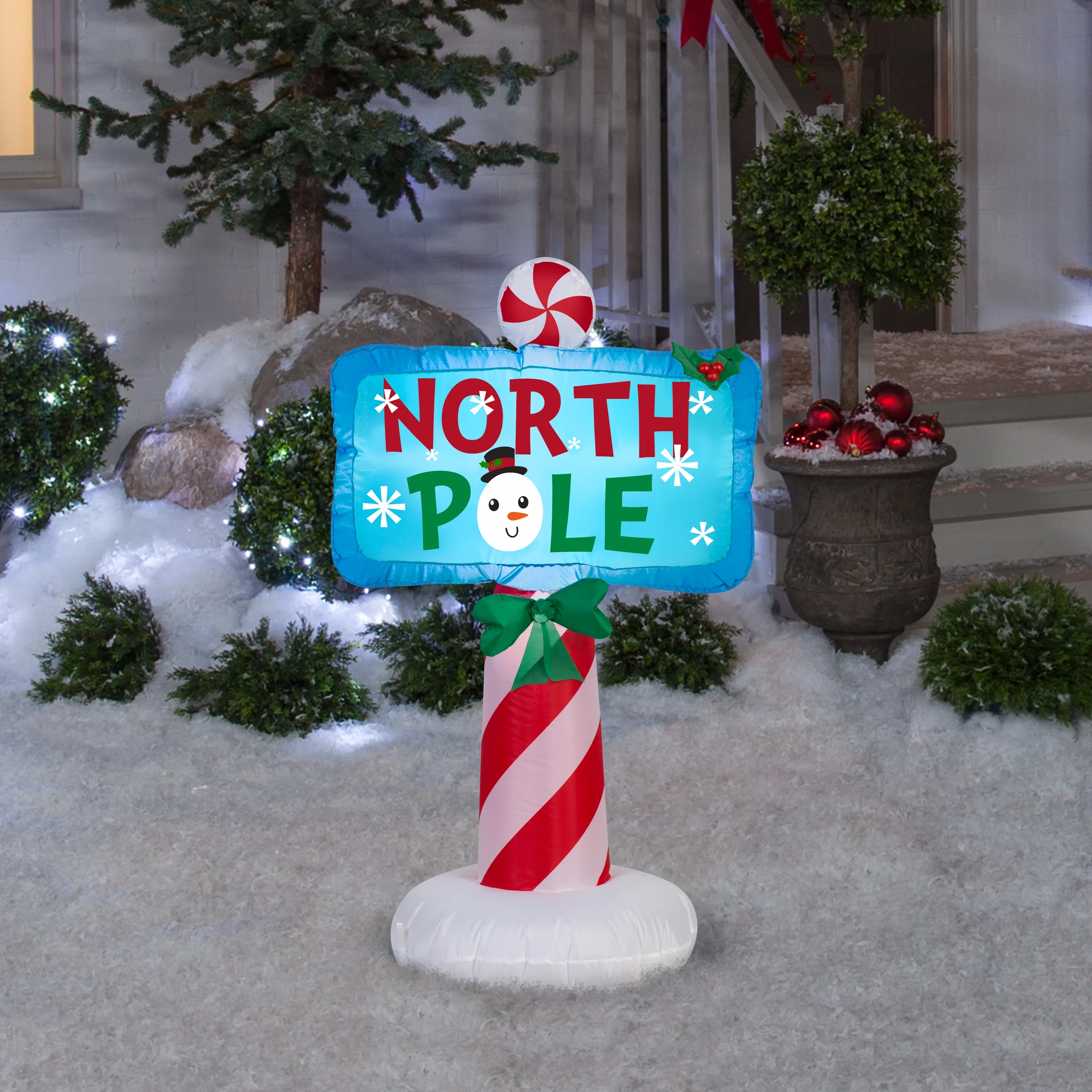 42 inch tall Airblown Inflatables Christmas North Pole Sign Decoration