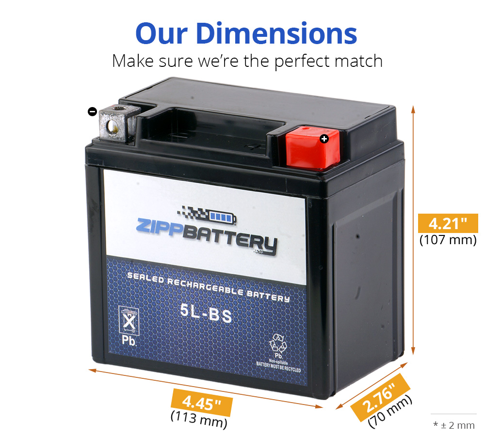 Zipp Battery YTX5L-BS Motorcycle Battery for Cannondale 440Cc Ex400 Mx400 Xc400 2000