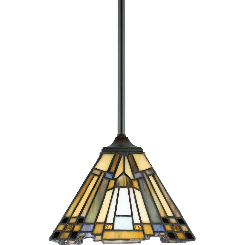 1 Light Mini-Pendant Geometric Tiffany Pendant Light Bailey Street Home 71-Bel-619945