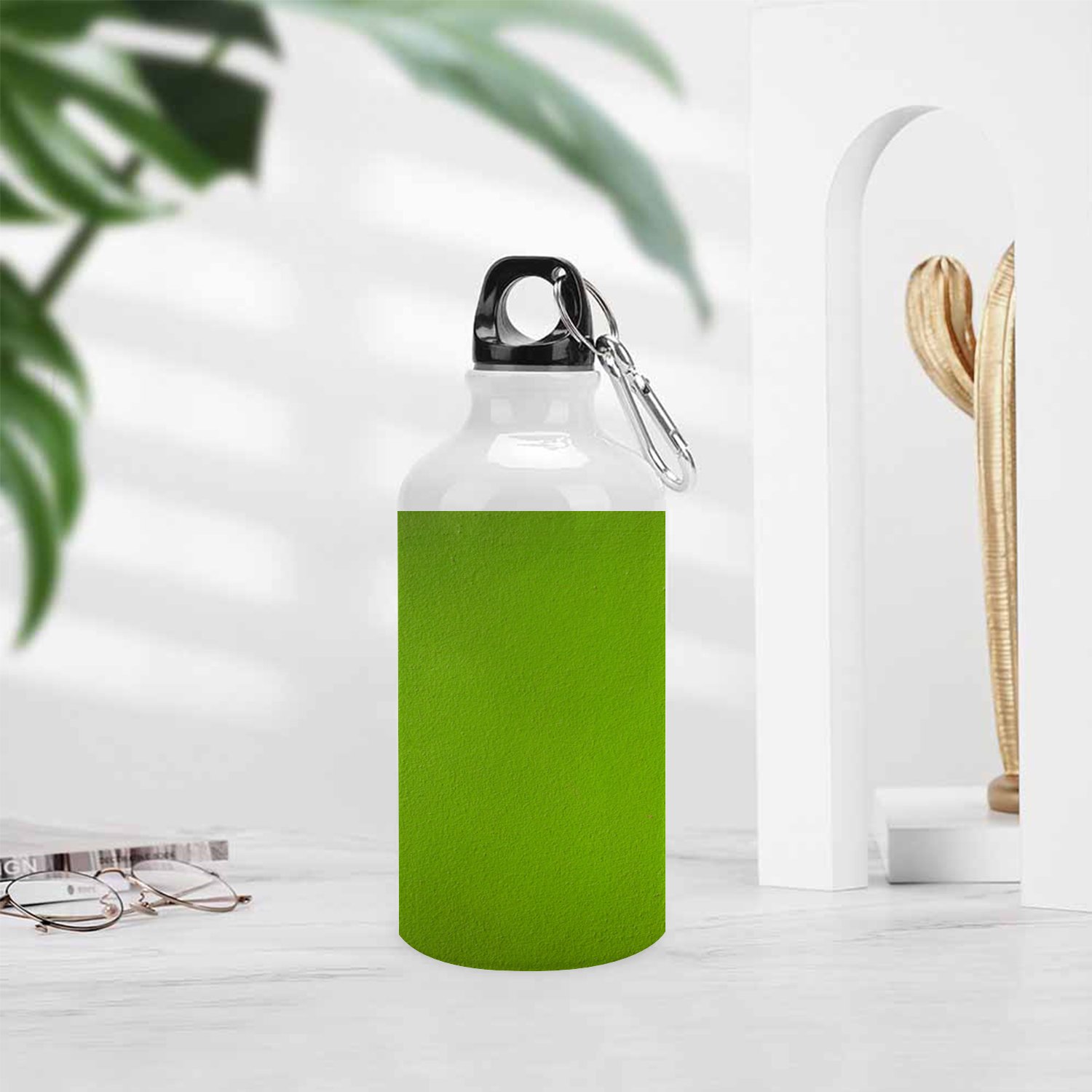 SKYSONIC 400ml Sport Aluminum Water Bottle,Green Color,Sport Multipack Leak Proof Easy Carry Travel Bottle with Twist Cap for Gym Hiking Camping Running Bike Outdoor