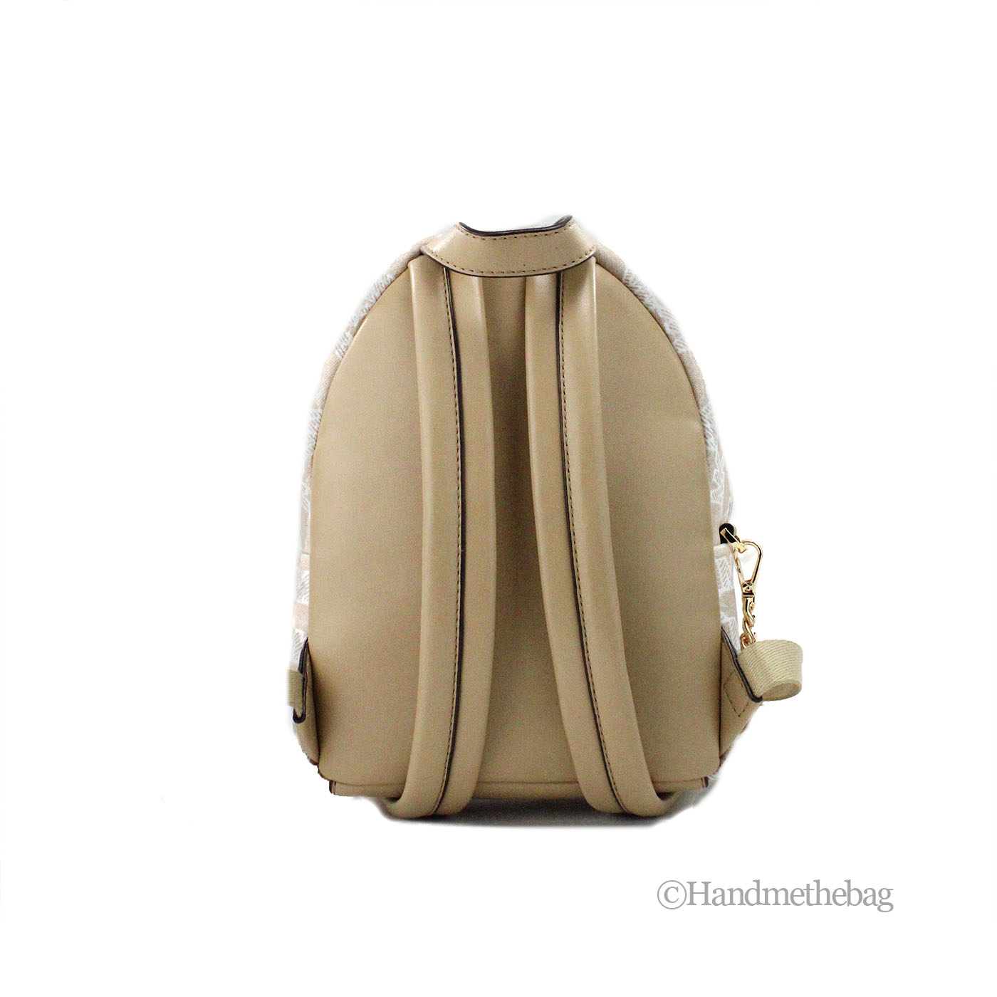 Michael Kors Maisie Mini Camel Signature Canvas 2-n-1 Card Case Backpack Bag