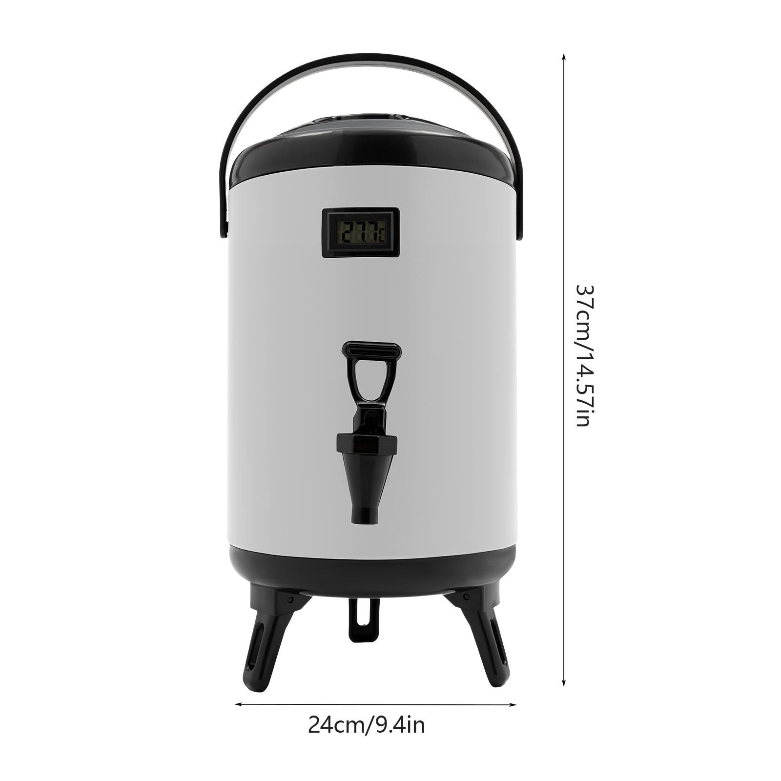 Hot Beverage Dispenser, 8L/2.11Gal Insulated Beverage Dispensers Insulated Thermal Hot and Cold Beverage Dispenser with Spigot & Thermometer Stainless Steel Drink Dispenser for Tea Coffee Milk
