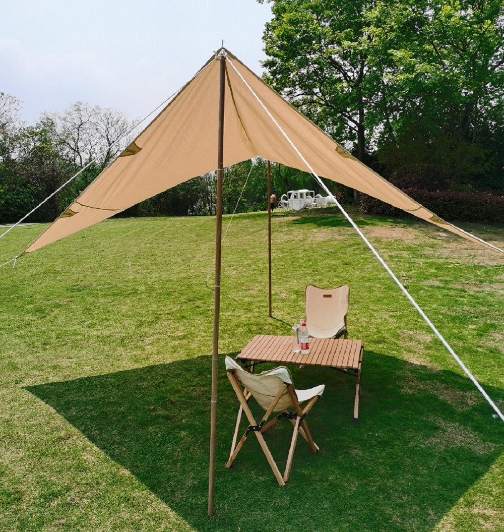 Teepee Tent 4X3M Cotton Canvas Outdoor Canopy Sunshade Waterproof Camping Yurt Hotel Tent Canopy