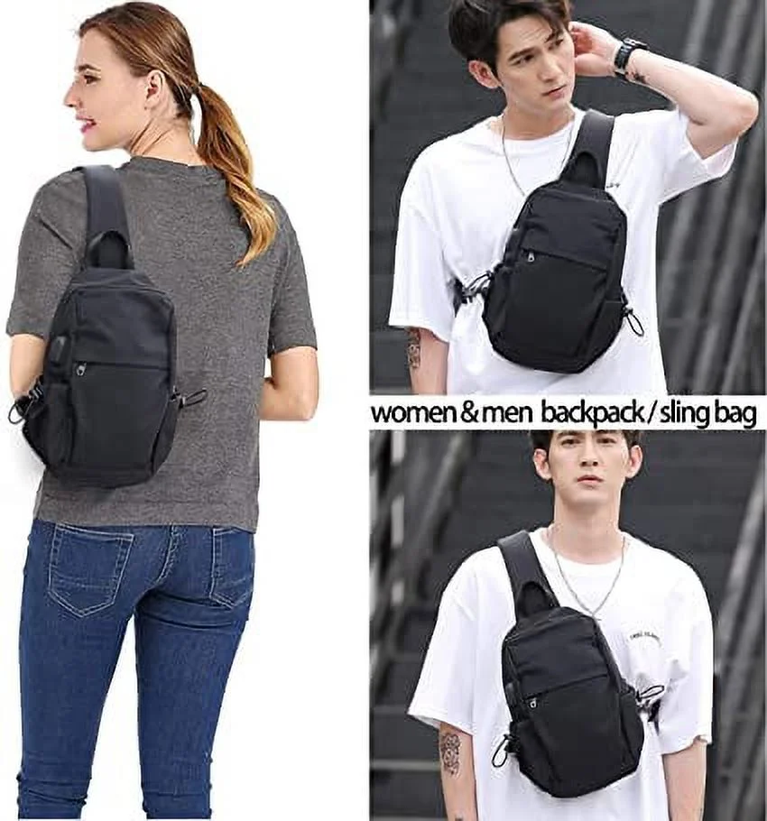 VENATIN Small Sling Crossbody Backpack Shoulder Messenger Bag for Men Women One Strap Backpack for Hiking Walking Biking Travel