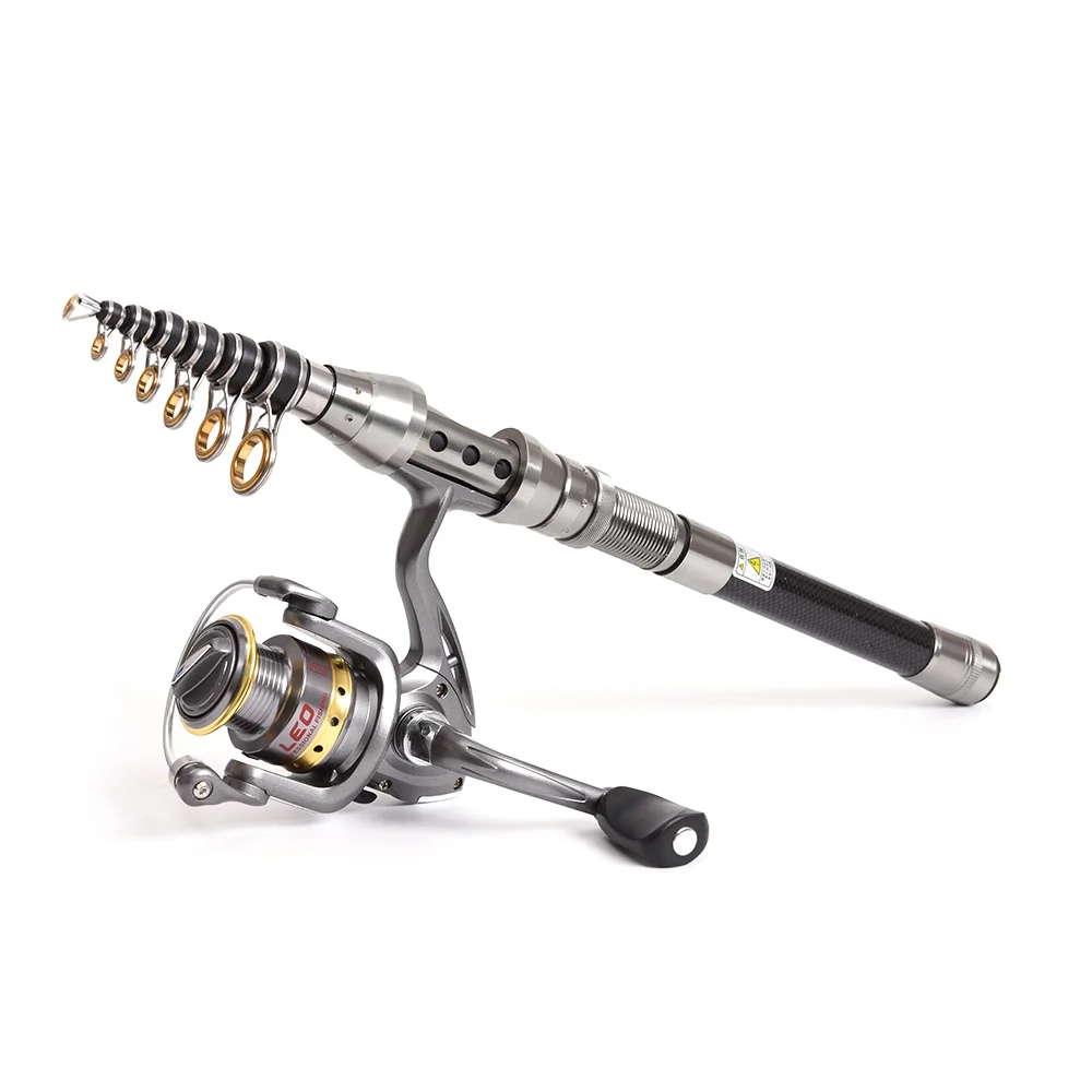 Lixada Telescopic Carbon fiber Fishing Rod and Reel Combo Full Kit