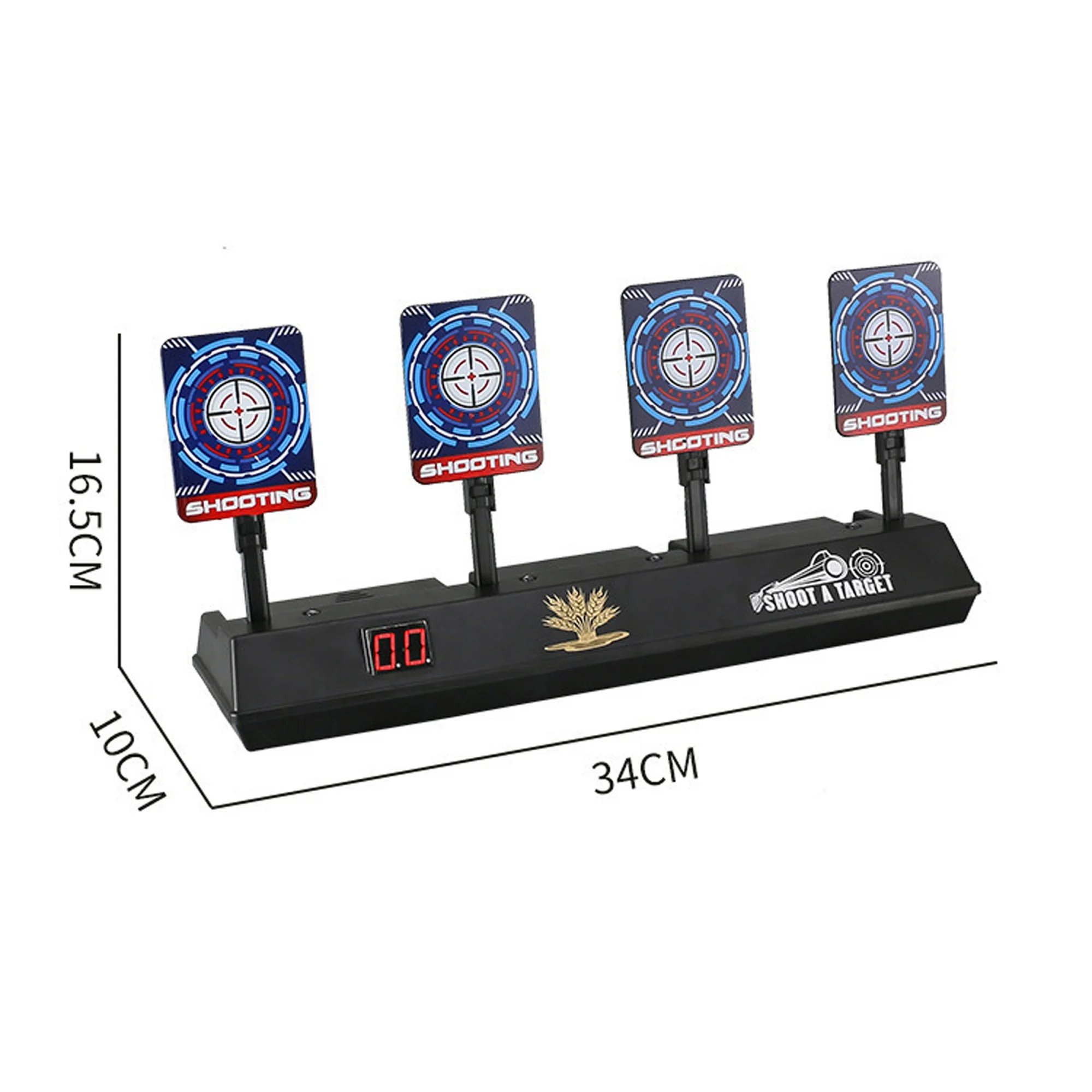 Electronic Scoring Shooting Targets, 4 Targets LED Light  Shooting Sounds Effect Auto Reset Digital Targets for Nerf Guns Toys