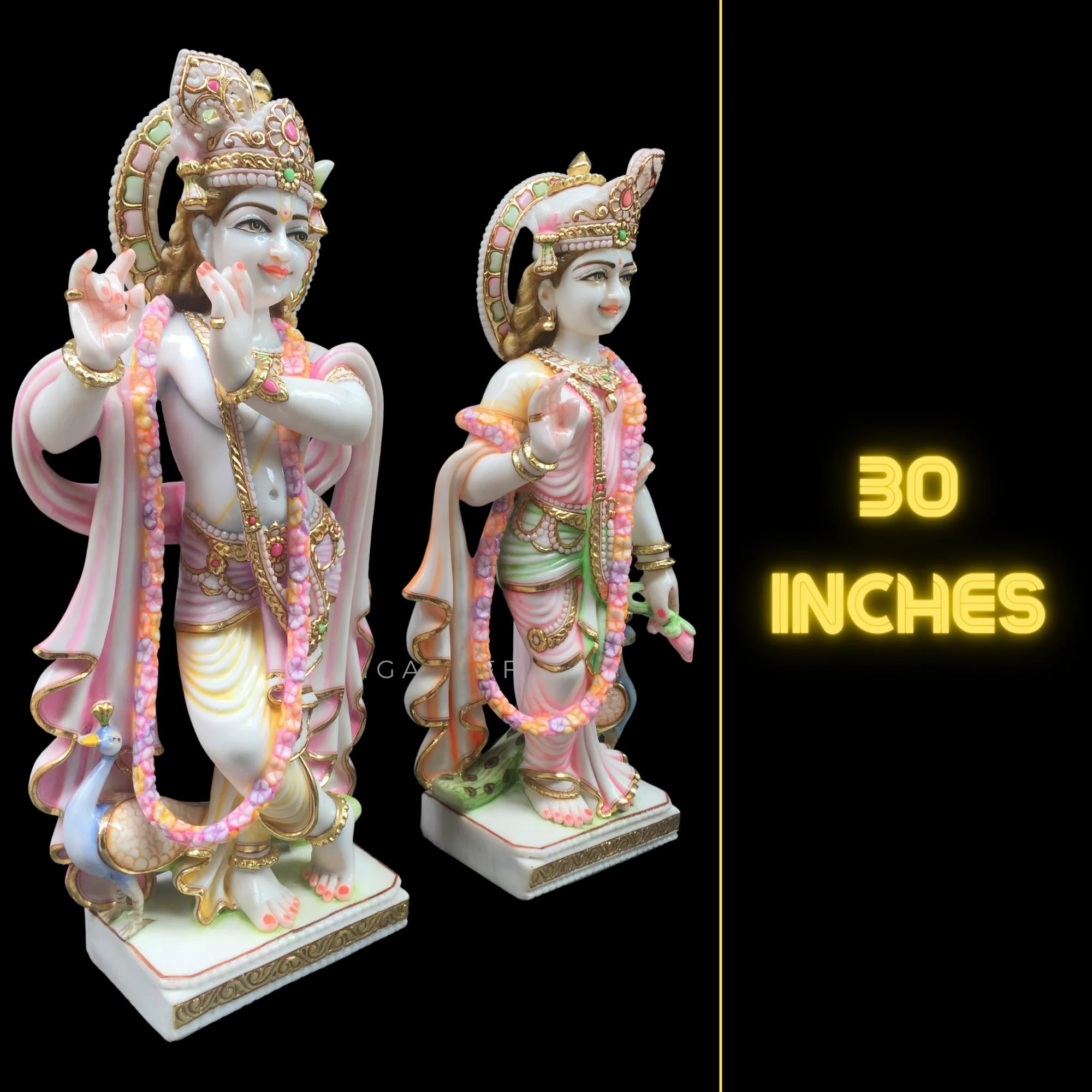 Radha Krishna statue Murti Large 30 inches Marble Radha Krishna idol Multicolor Divine Couple statue Radha Krishna figurine Handpainted Special Wedding Housewarming Anniversary Gifts Sculpture