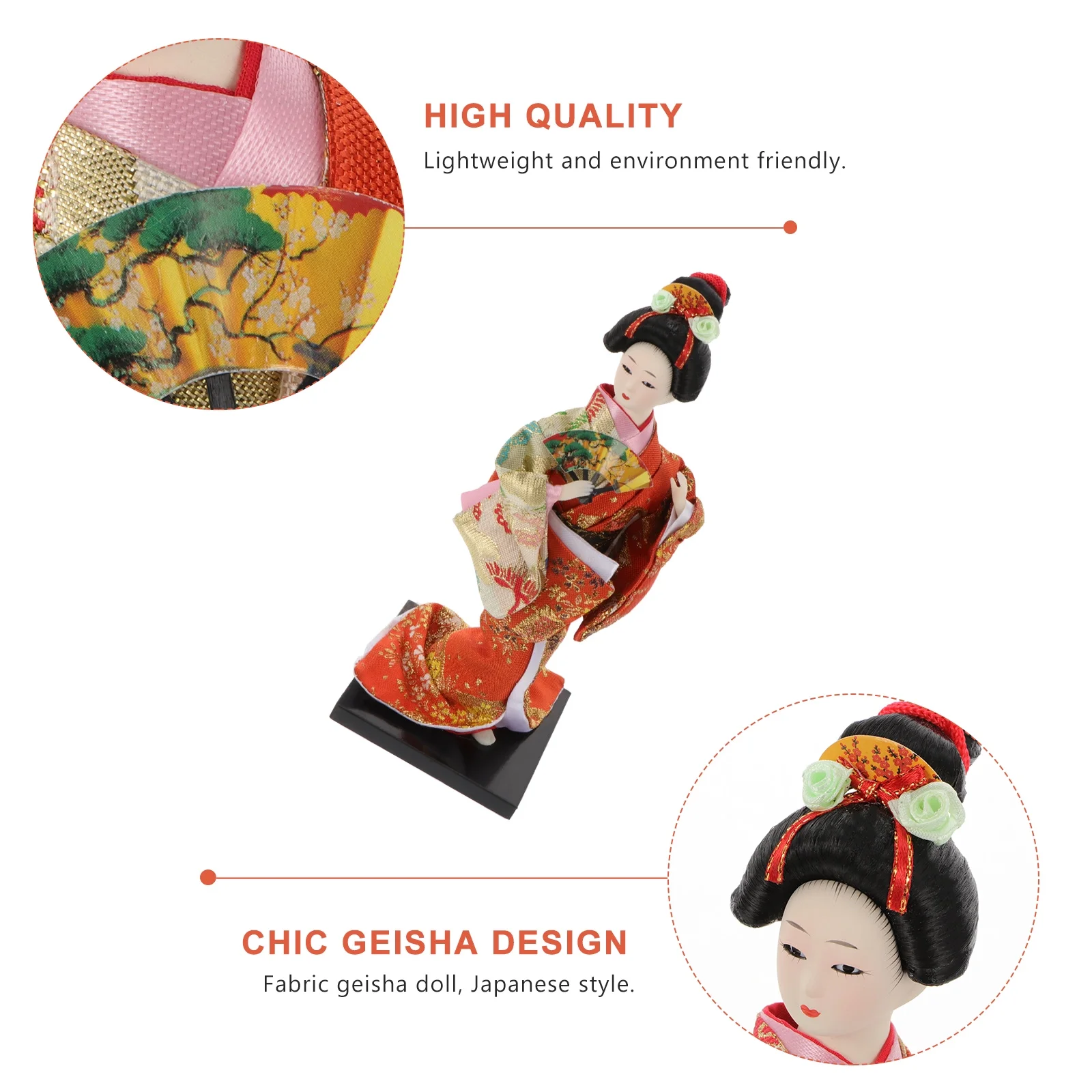 2 Pc Kimono Doll Japanese Style Desktop Adornment The Gift Antique Folk Geisha Silk Art Crafts Child Miss