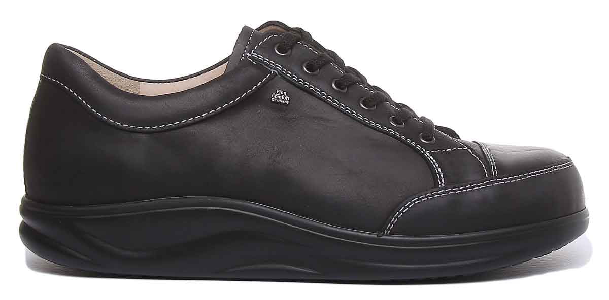 Finn Comfort Huelva Men's Lace Up Comfort Shoes In Black Size 8.5