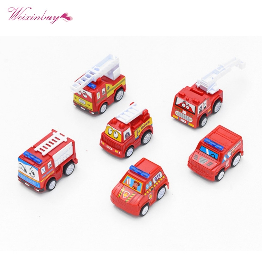 6pcs/set Classic Boy Girl Truck Vehicle Kids Toy Small Pull Back Car Toys