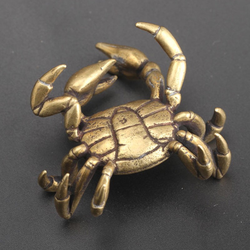 Gerich Solid Copper Crab Miniature Figurines Home Desk Decor Ornaments Handmade Crafts