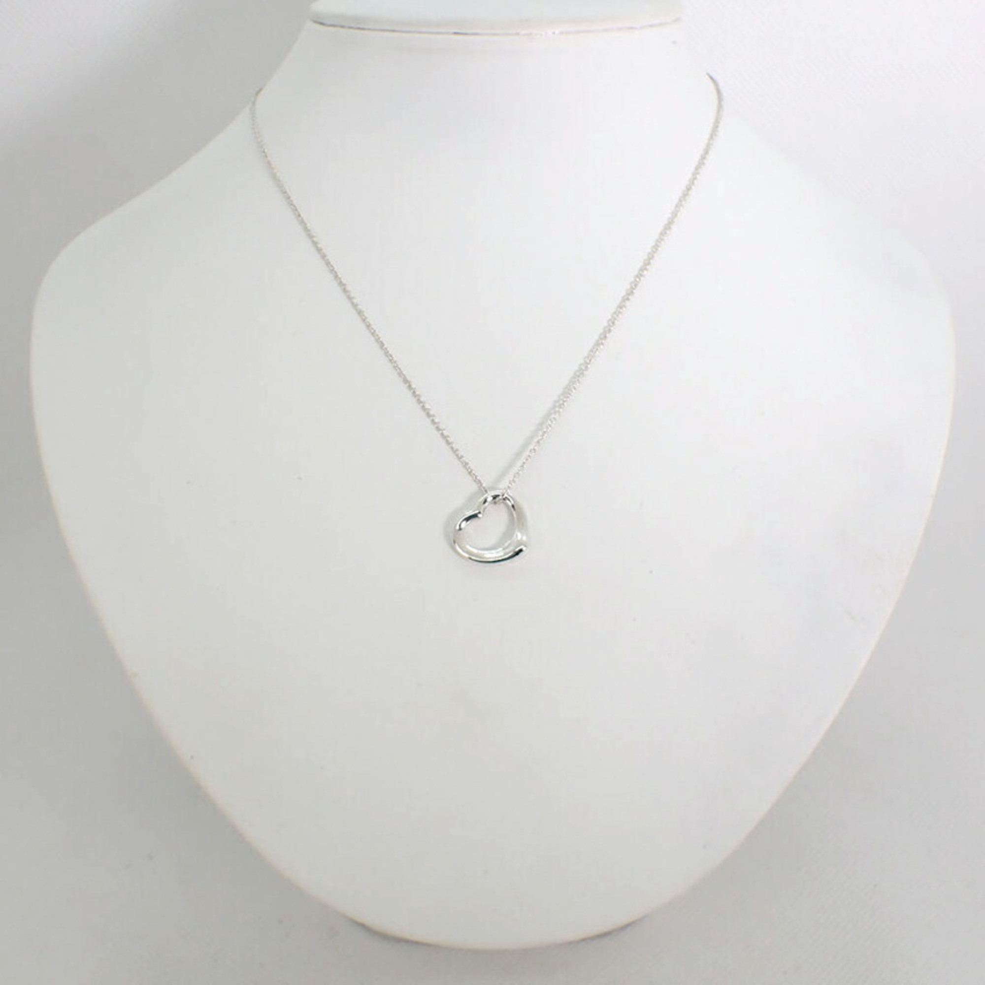 Pre-Owned TIFFANY 925 open heart pendant necklace (Good)