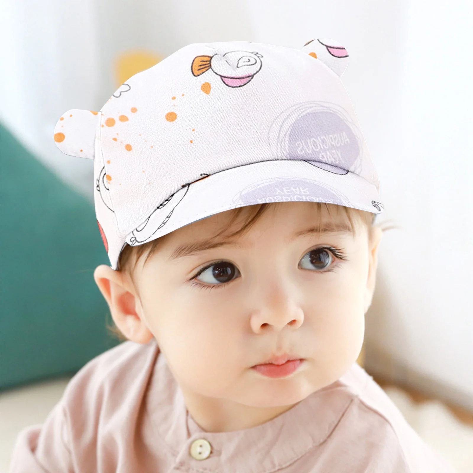 LBECLEY Warm Baby Hats Breathable Hat Cute Cartoon Cap Spring Printed Peaked Girls Summer Sun Baby Boys Cap Soft Kids Hats & Caps Kids Winter Hats Animals E One Size