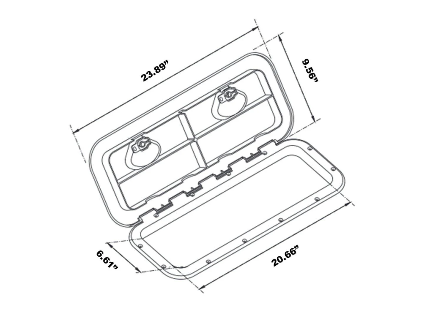 Seaflo Marine Boat Deck Access Hatch & Lid 23.9