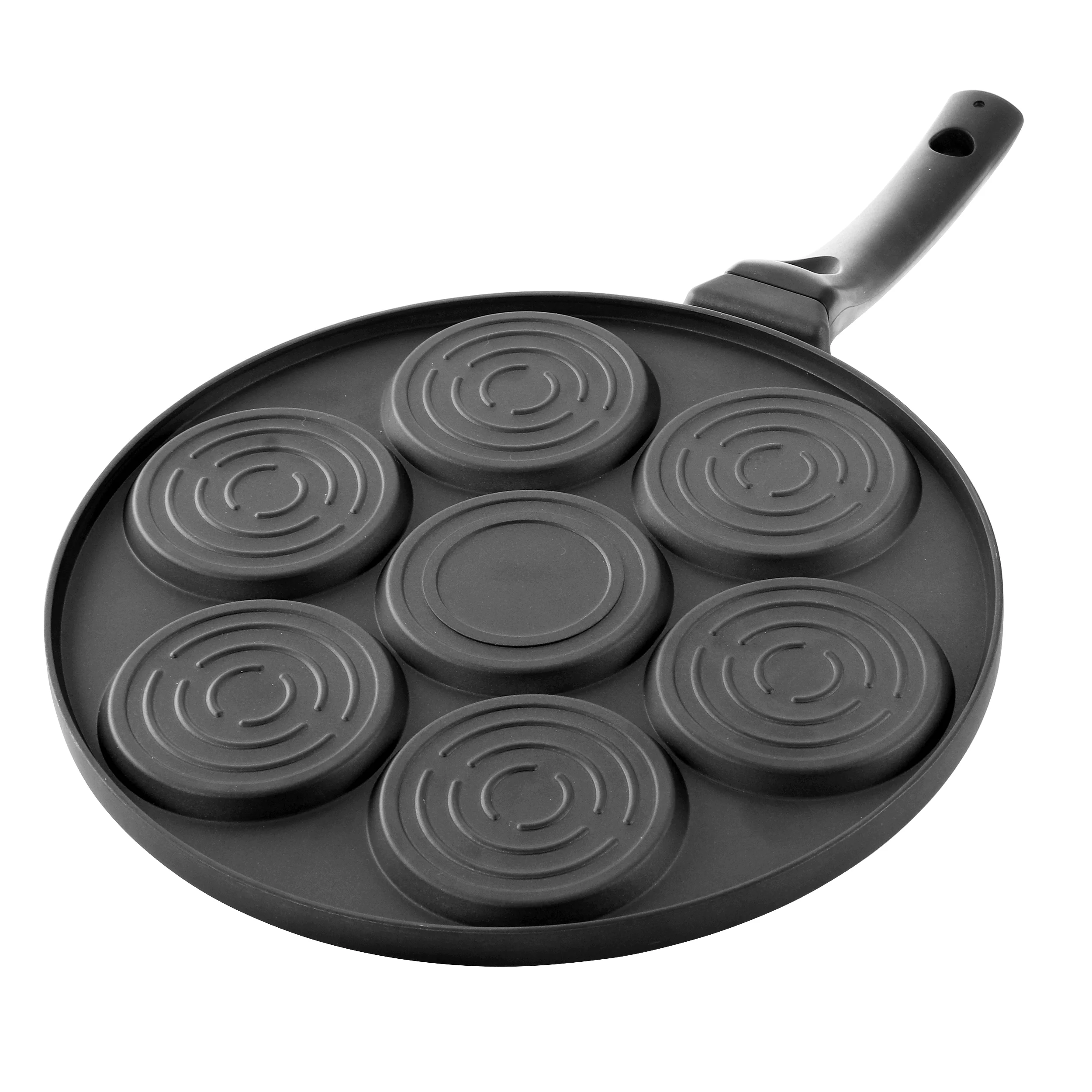 MegaChef Happy Face Emoji 10.5 inch Aluminum Nonstick Pancake Maker Pan with Cool Touch Handle