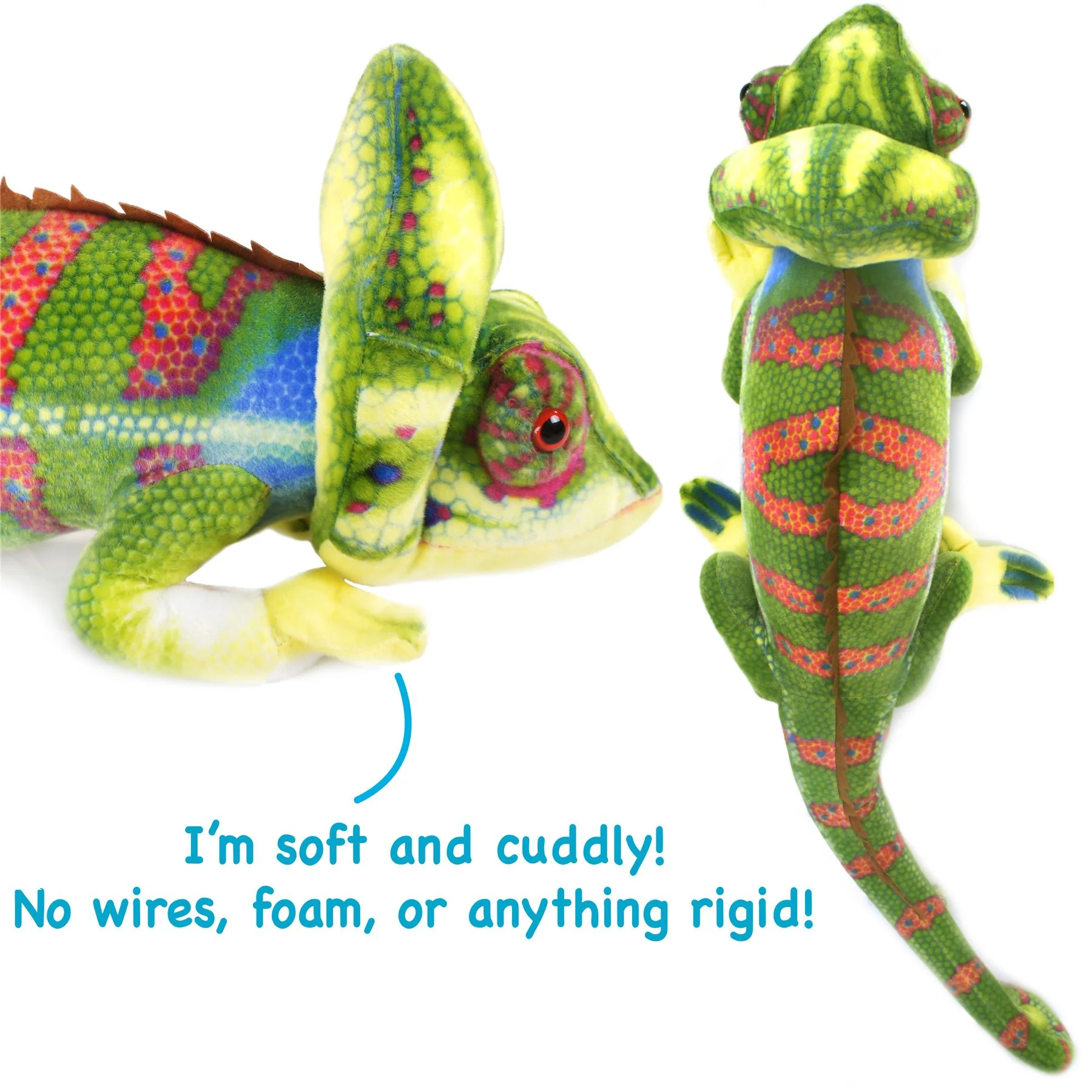 Ahmed the Chameleon | 4 Foot Long (Including Tail Measurement!) Big Stuffed Animal Plush Big Long Lizard | Shipping from Texas | By Tiger Tale Toys