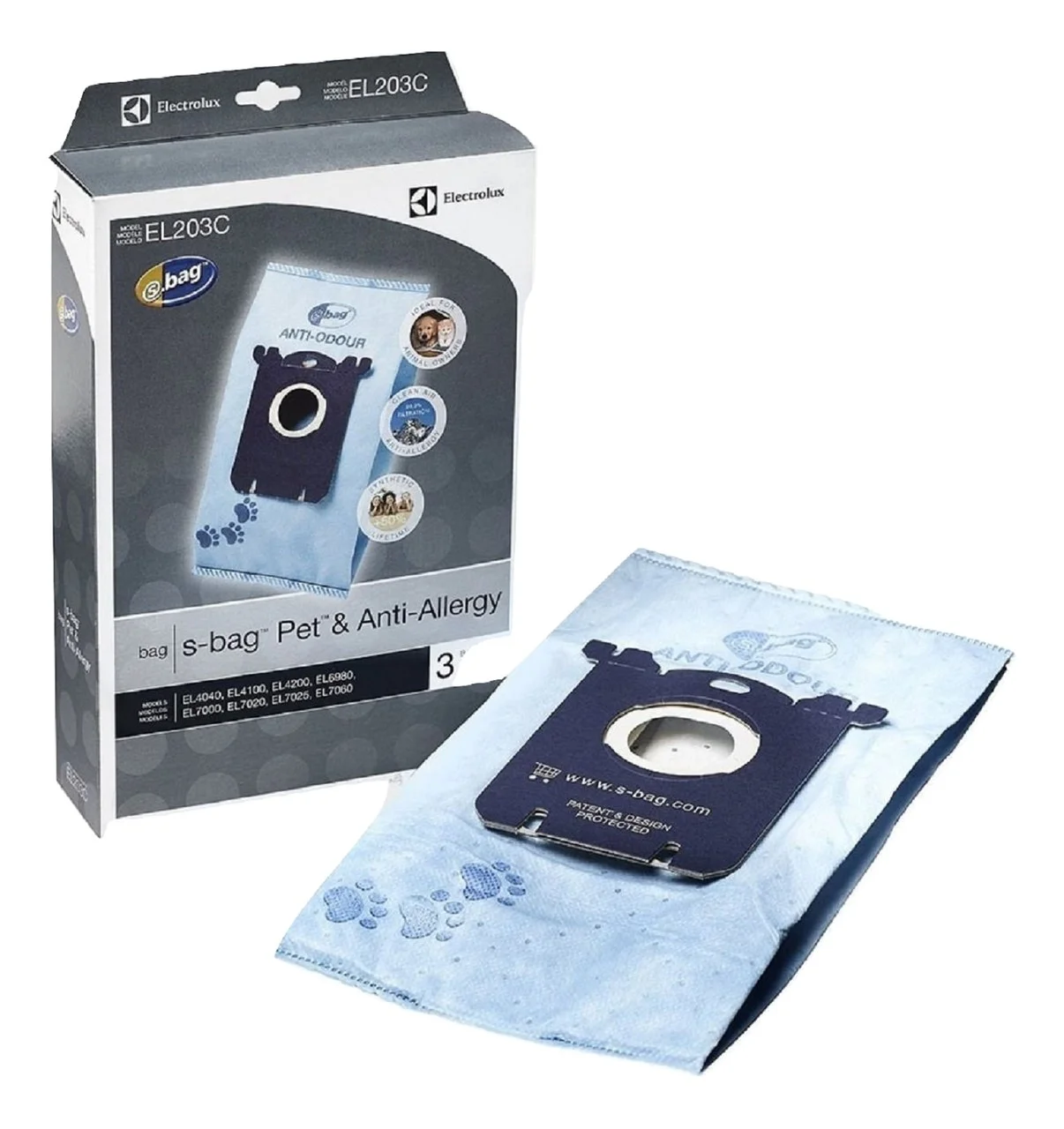 Electrolux Pet Anti Allergy Type S Bags 3 Pk - EL203C-10, EL203D