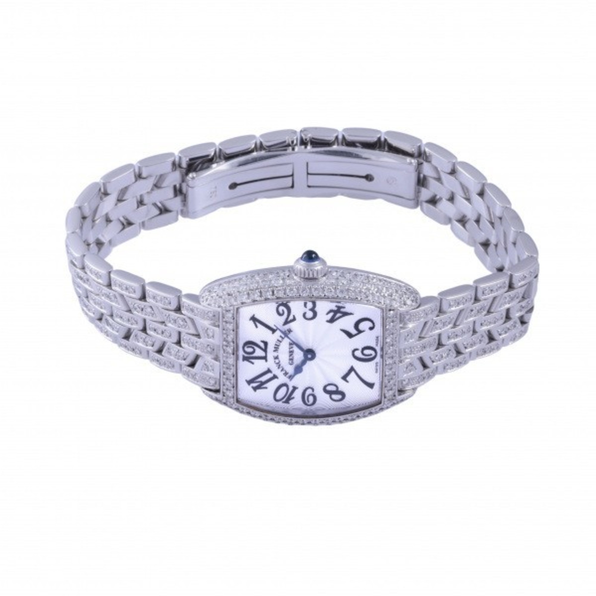 Pre-Owned Franck Muller FRANCK MULLER Tonneau curvex 2250QZD silver dial watch ladies (Good)