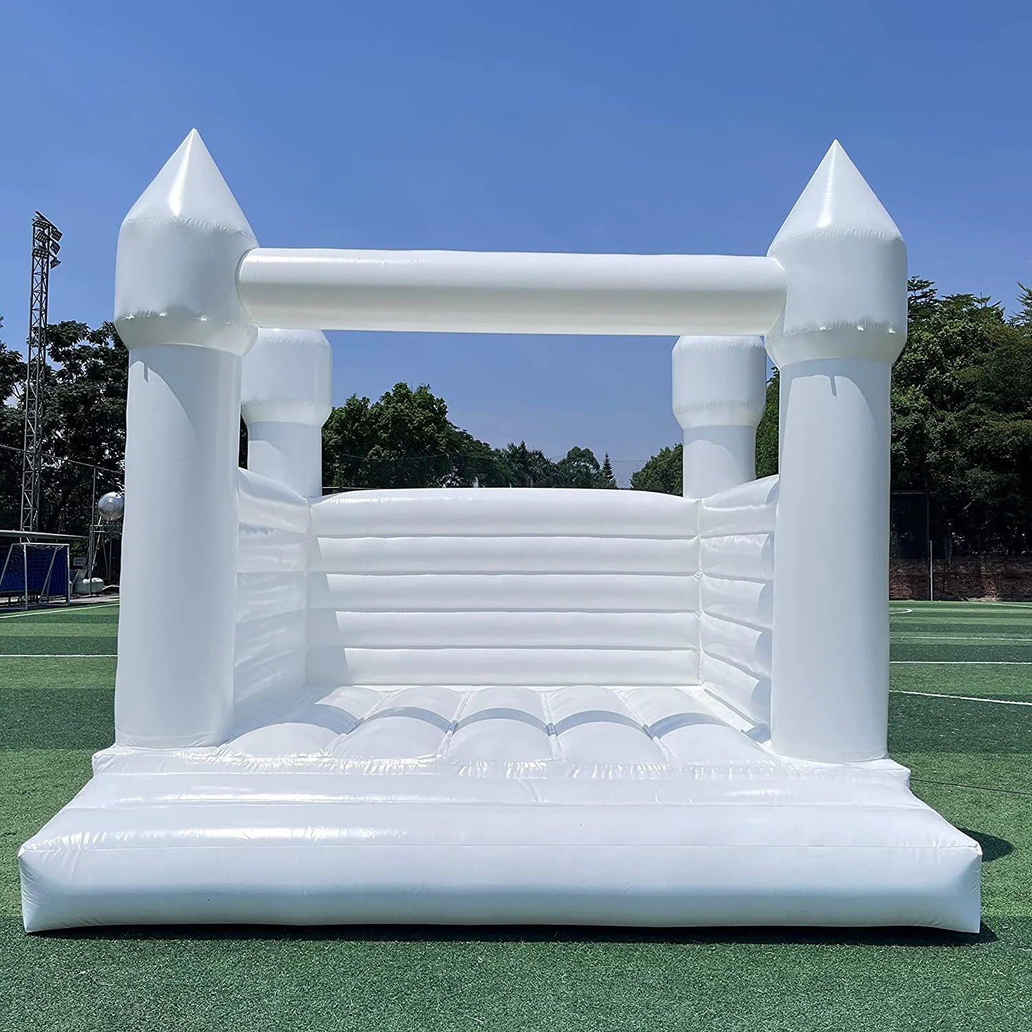 Connsann Commercial White Bounce House 13ft with Air Blower Large Size Jumping Catle for Kids and Adults (13*13*12ft（4*4*3.6m Castle）)