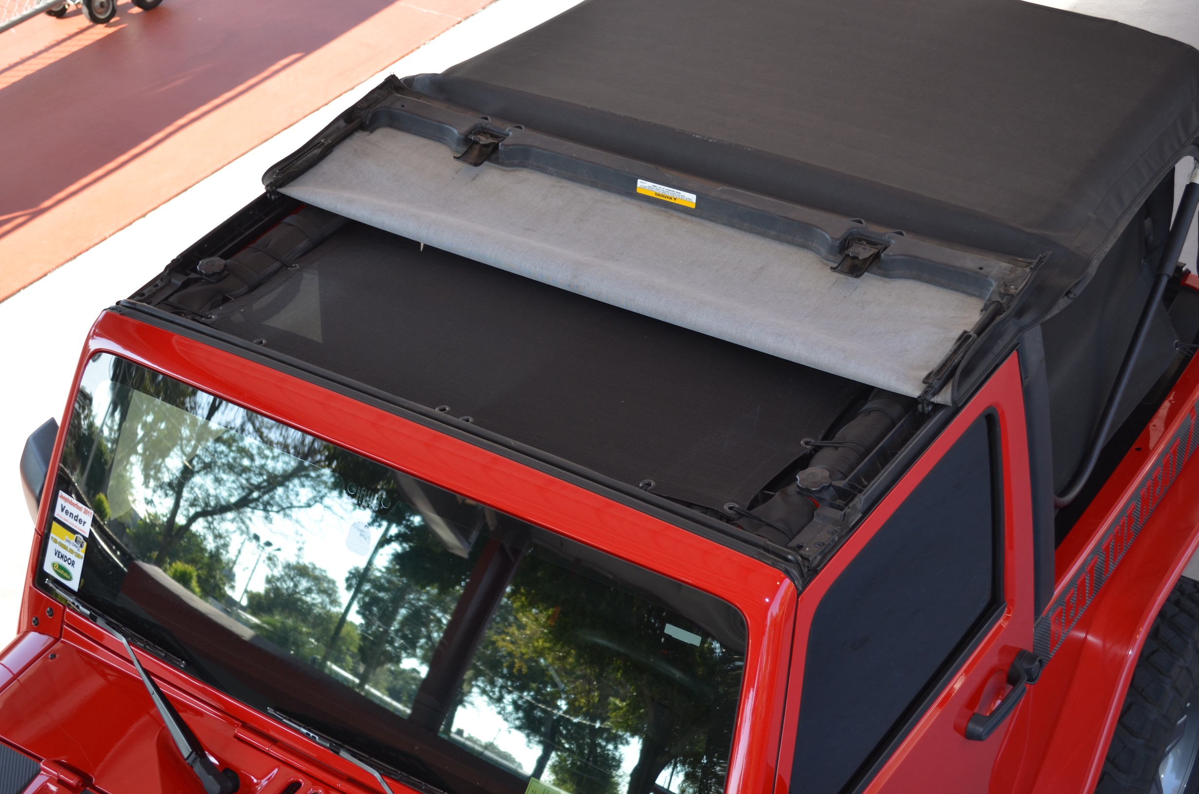 SPIDERWEBSHADE Jeep Wrangler Mesh Shade Top Sunshade UV Protection Accessory USA Made with 5 Year Warranty for Your JK 2-Door (2007-2017)