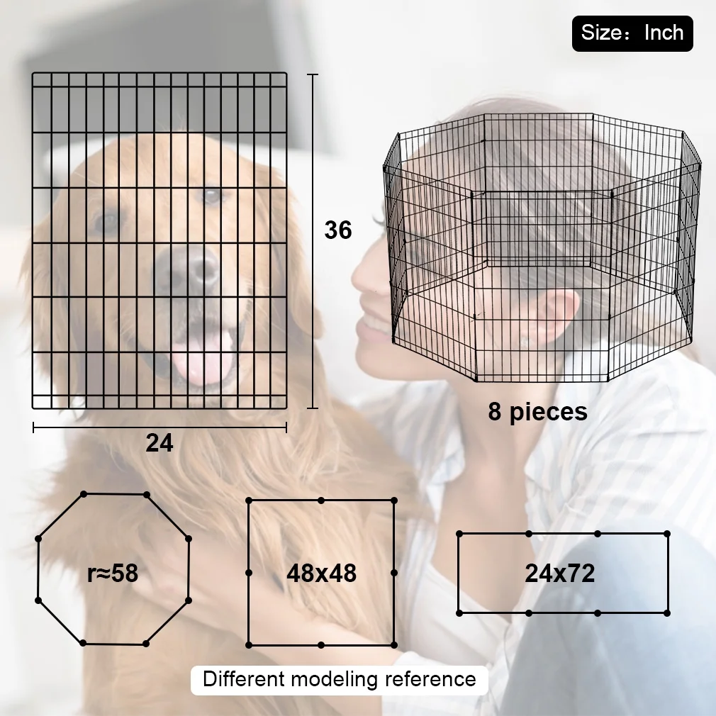 Bestpet 8 Panel 36 inch Dog Playpen Crate Exercise Cage