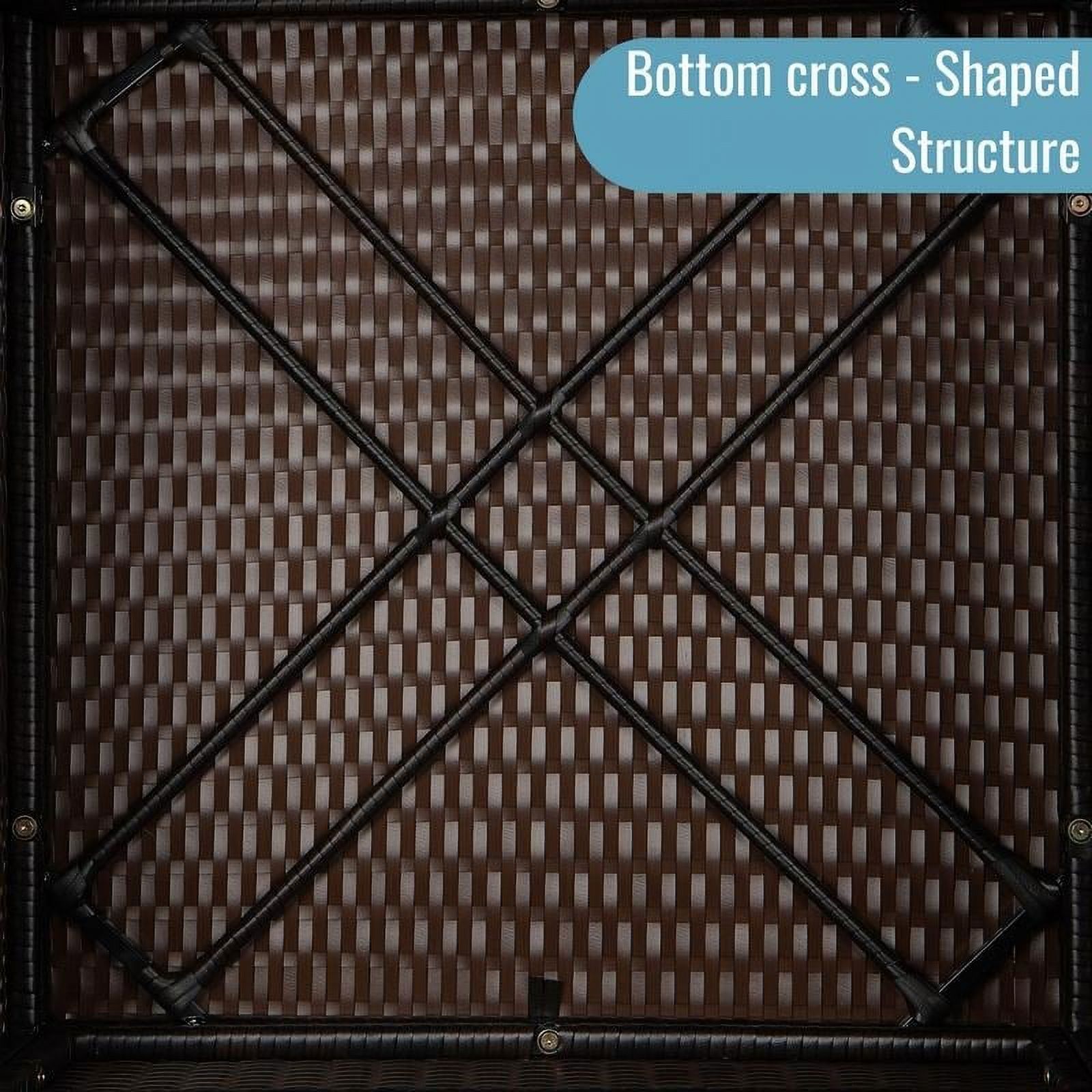 HGMart Outdoor Furniture 4-Piece Rattan Wicker Sectional Cushioned Sofa Sets with 1 Red Pillow