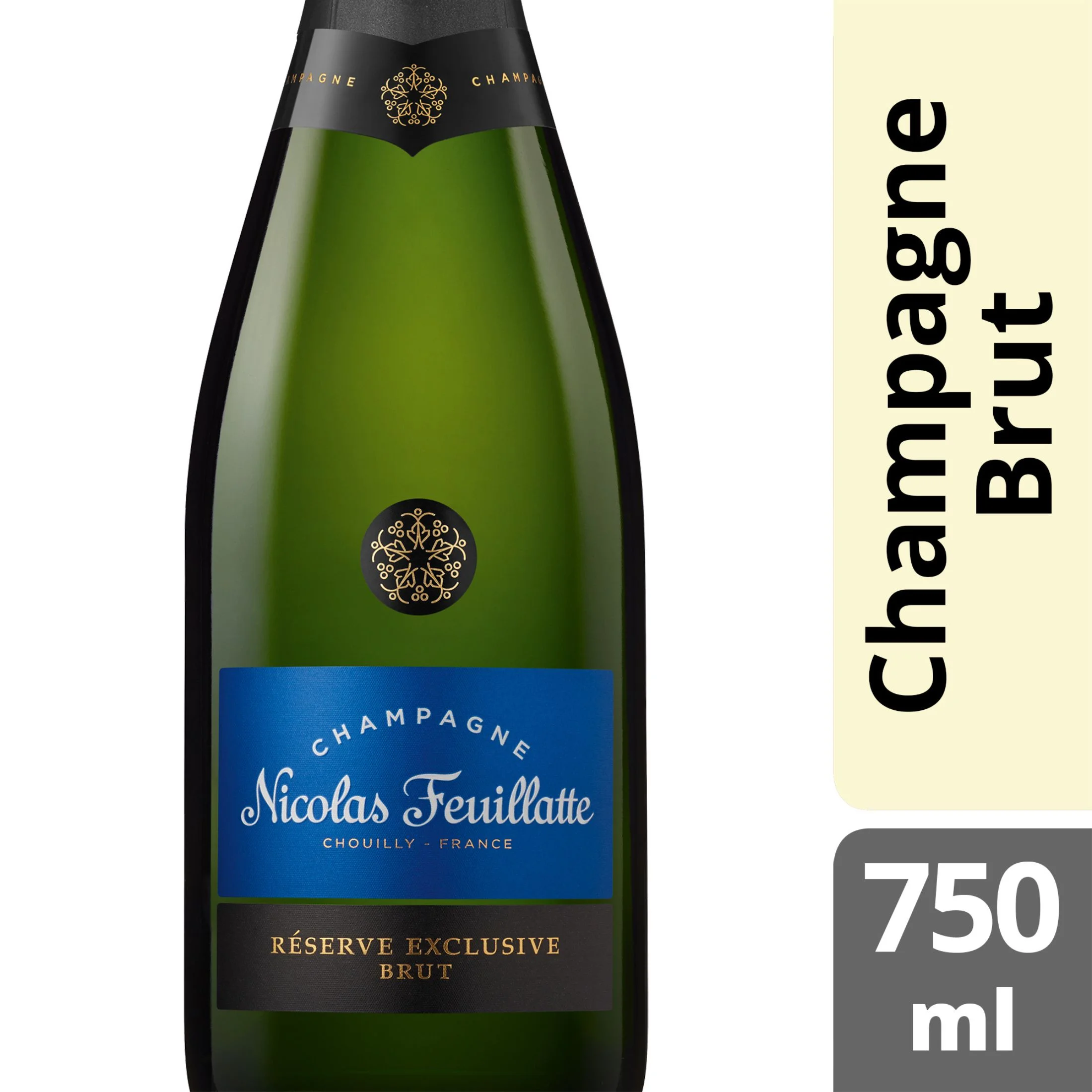 Champagne Nicolas Feuillatte Réserve Exclusive Brut,  750 ml, 12.5% ABV
