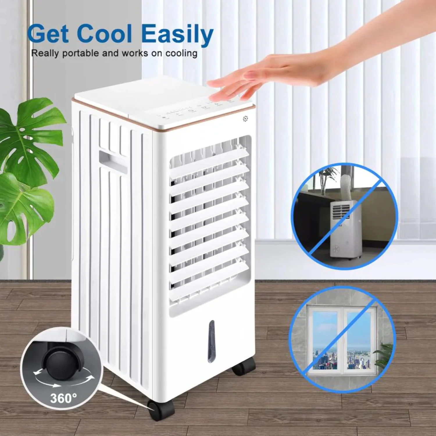 Living  Pavilion Portable Evaporative Air Cooler Fan Anion Humidify with Remote Control for Indoor Home Office Dorms
