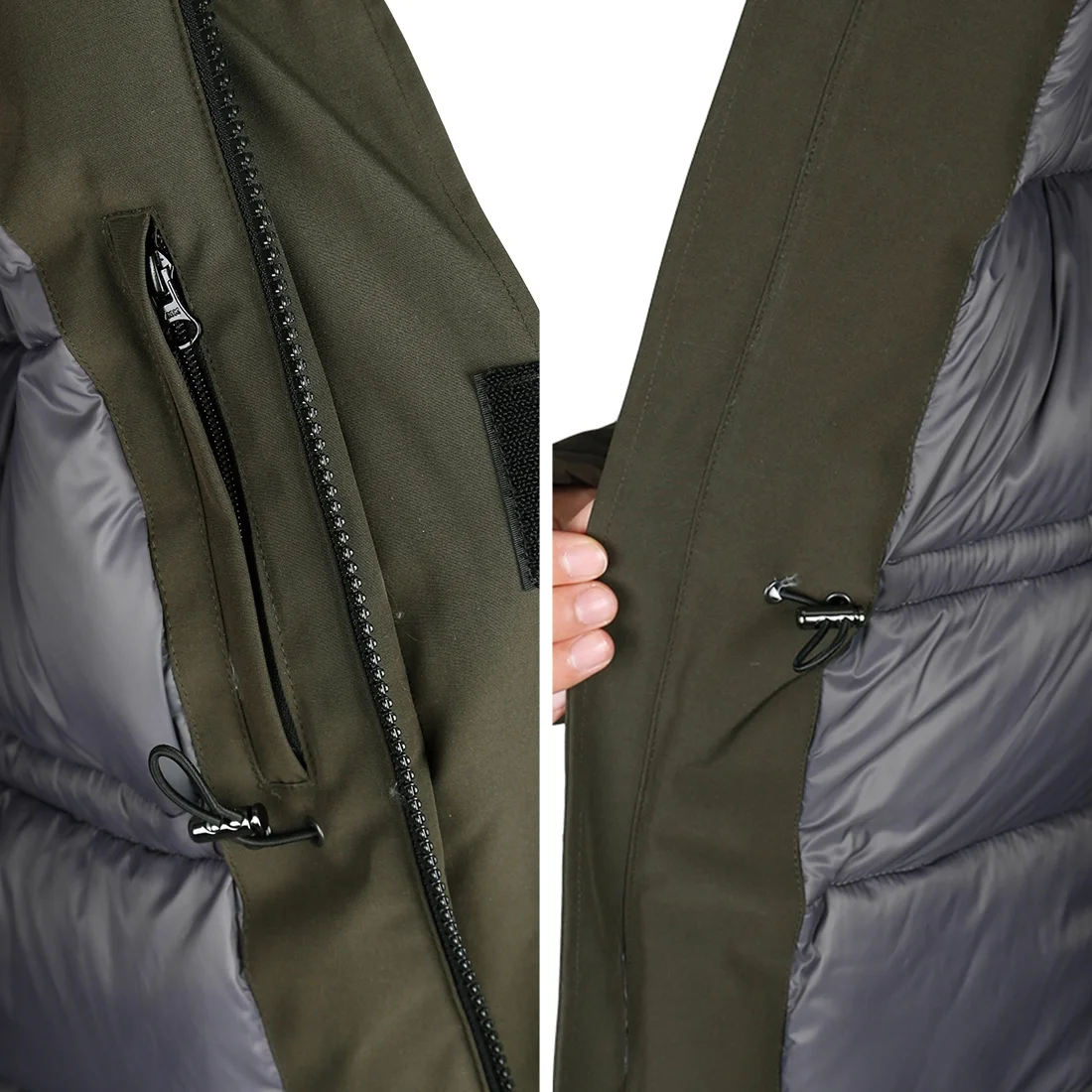 Men's Goose Down Parka Jacket Waterproof Heavy Winter Coat Ski Jacket with Hood