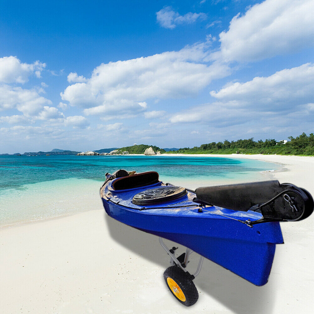 1.5MM Bend Aluminum Alloy Canoeing Trailer Cart with 2 Wheels Silver