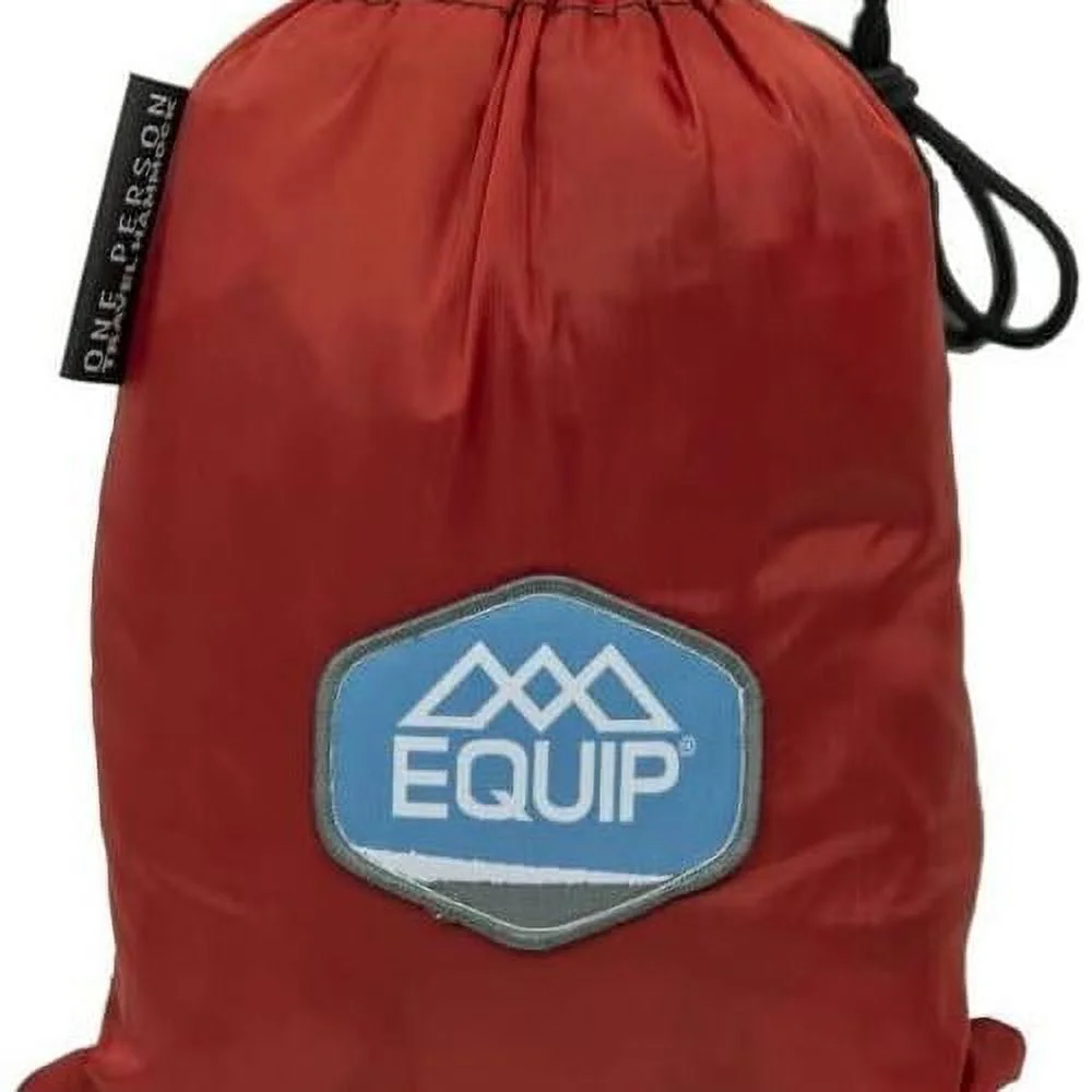 Equip Lightweight Portable Nylon Camping Travel Hammock, 1 Person Red And Taupe, Size 116 L X 59 W